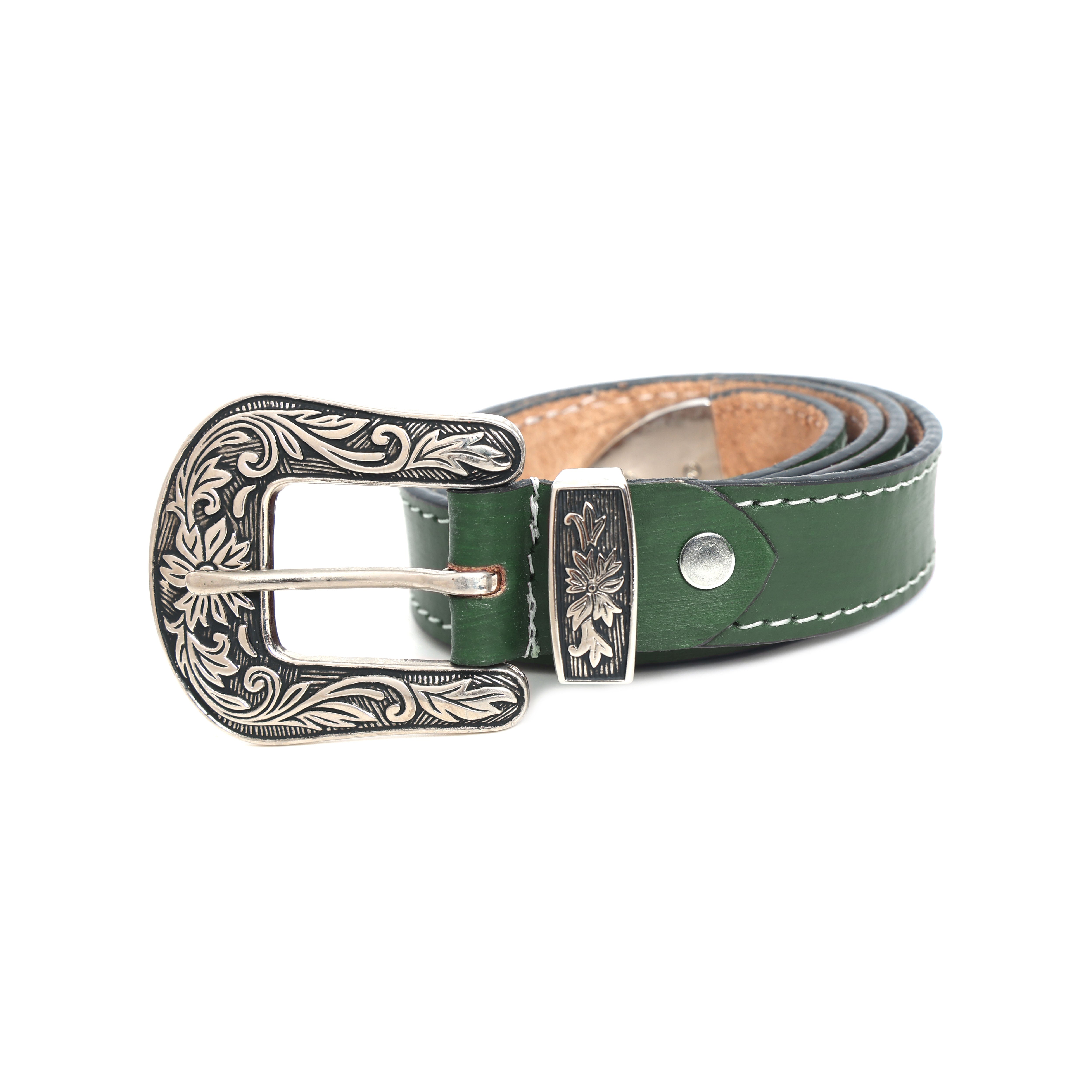 Unisex Genuine Leather Cowboy Cowgirl Belt Western Vintage Engraved Buckle Belt Stylish Casual & Party Wear Belt
