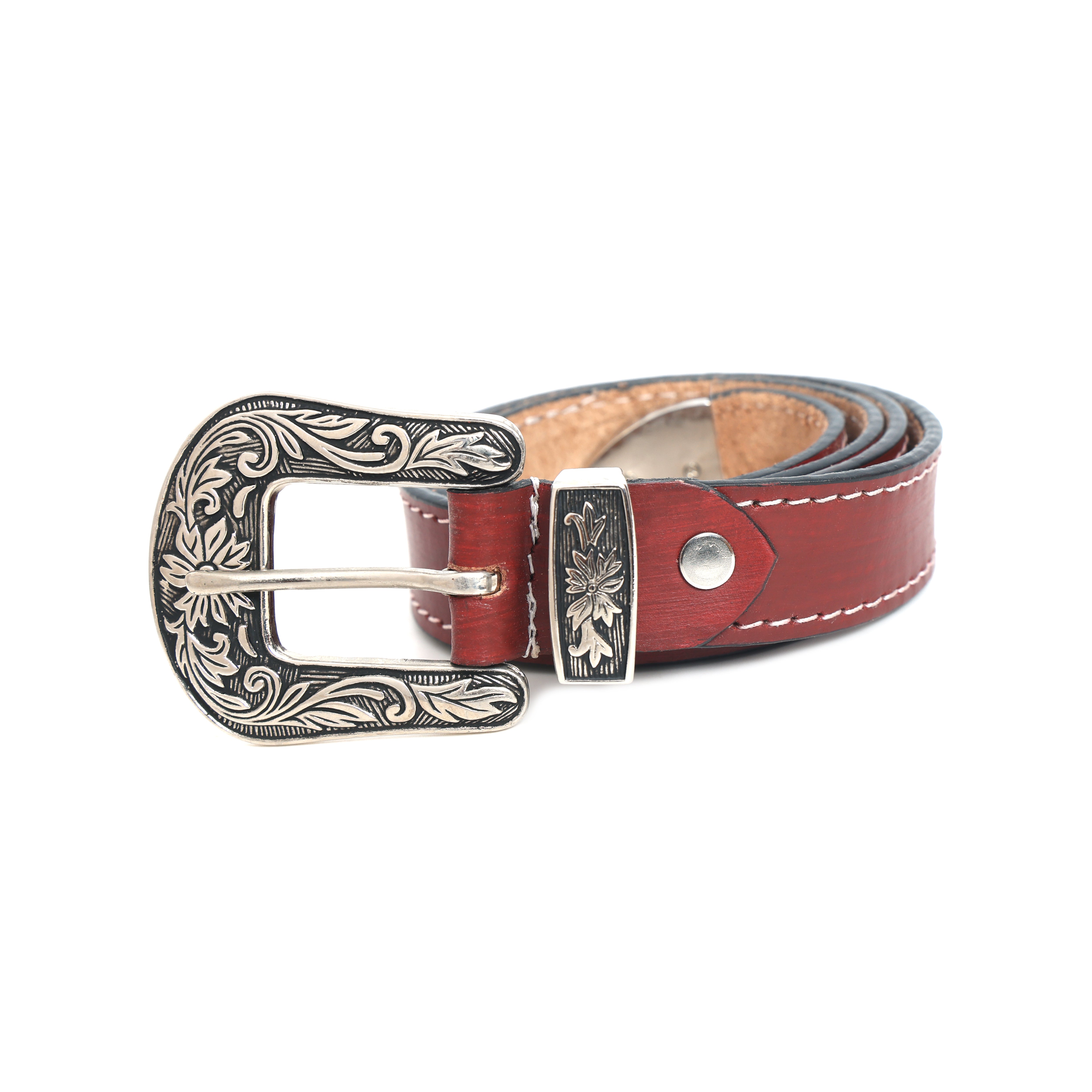 Unisex Genuine Leather Cowboy Cowgirl Belt Western Vintage Engraved Buckle Belt Stylish Casual & Party Wear Belt