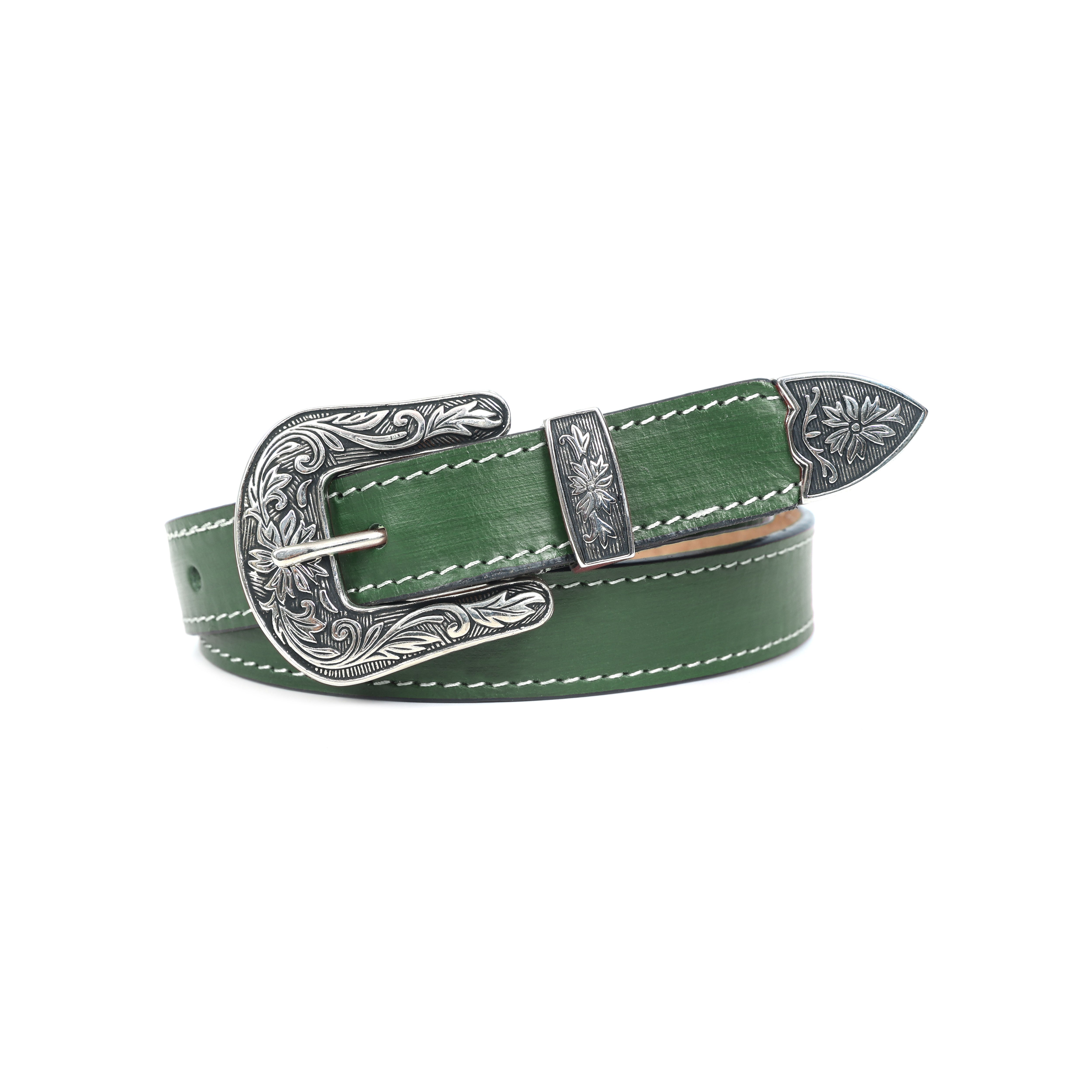 Unisex Genuine Leather Cowboy Cowgirl Belt Western Vintage Engraved Buckle Belt Stylish Casual & Party Wear Belt