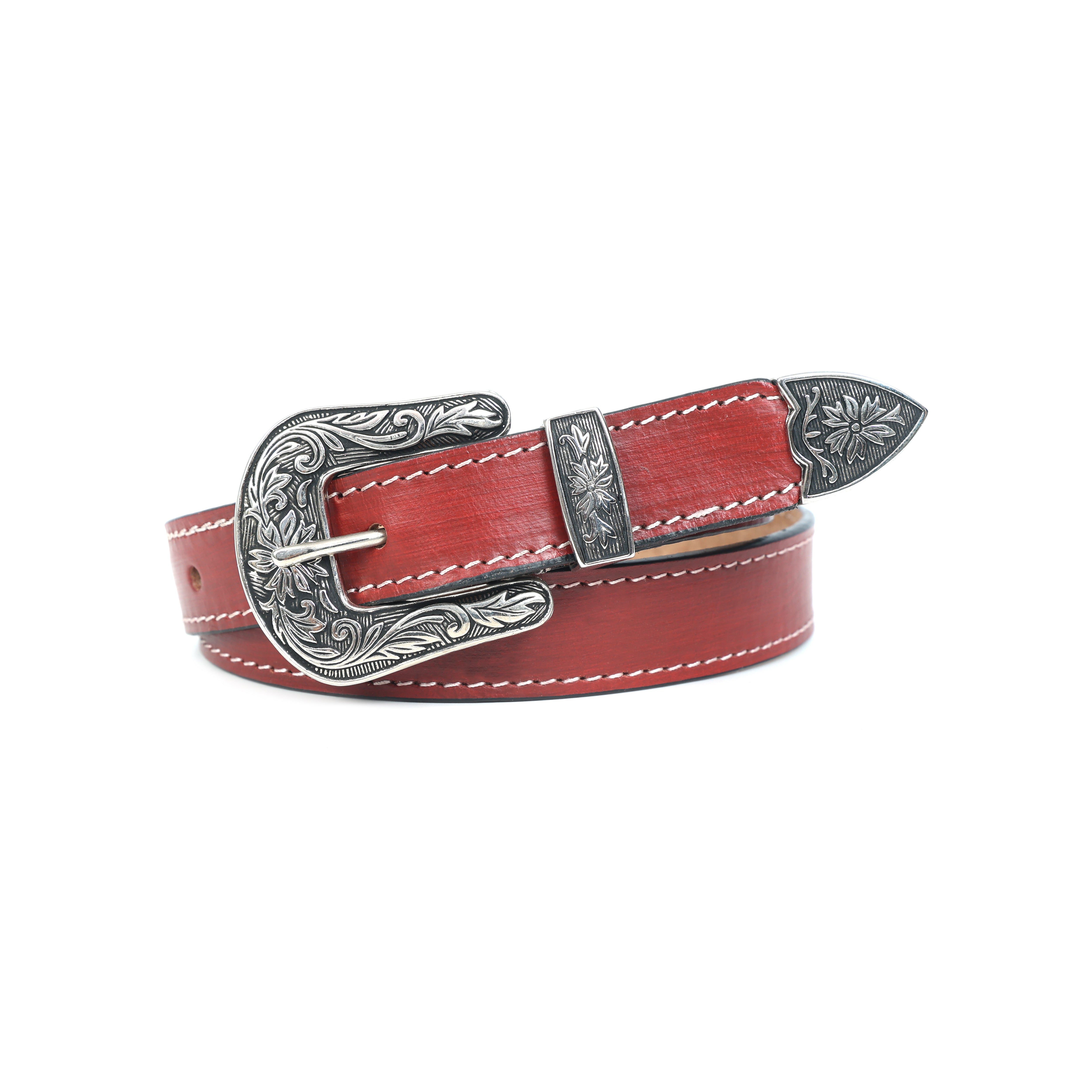 Unisex Genuine Leather Cowboy Cowgirl Belt Western Vintage Engraved Buckle Belt Stylish Casual & Party Wear Belt