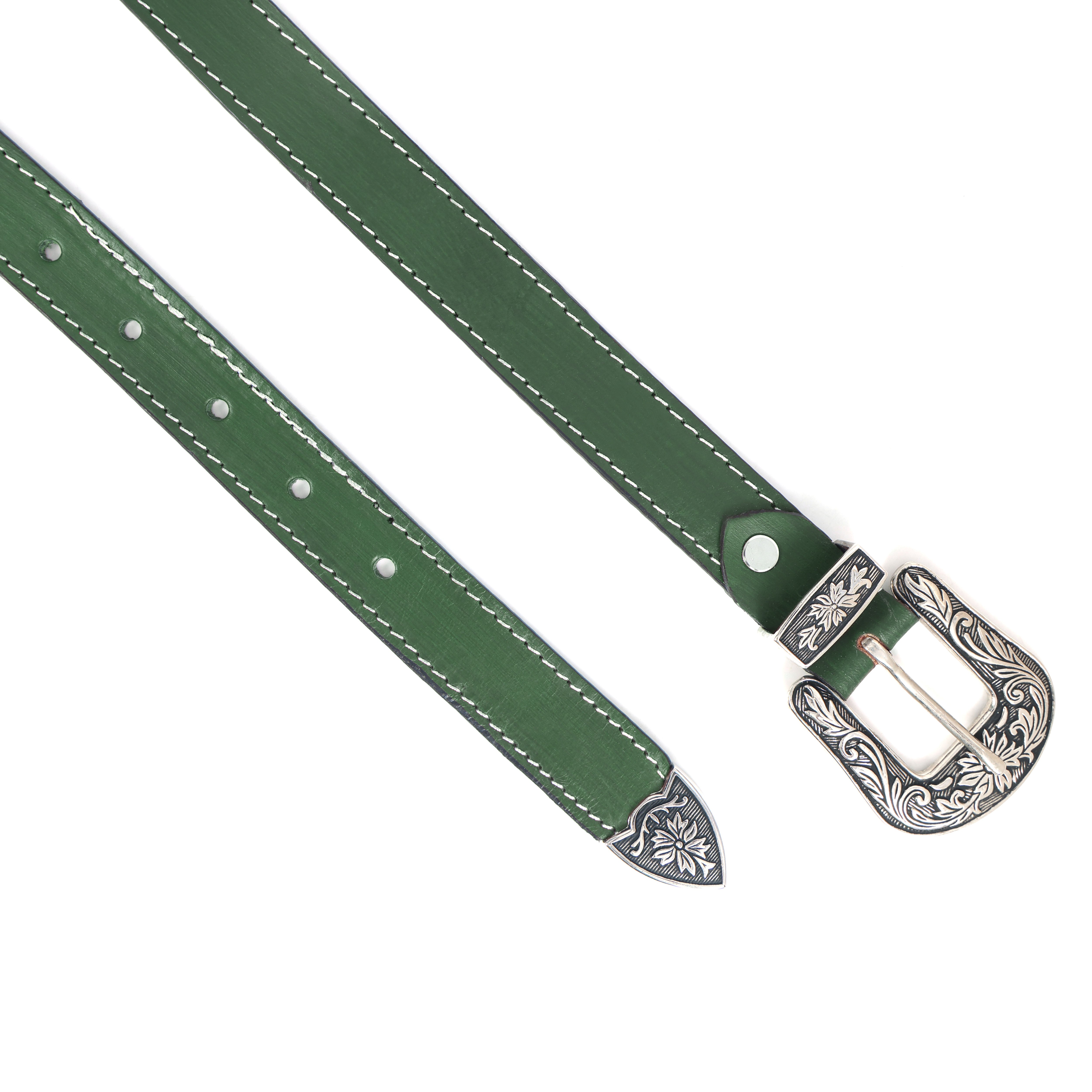 Unisex Genuine Leather Cowboy Cowgirl Belt Western Vintage Engraved Buckle Belt Stylish Casual & Party Wear Belt