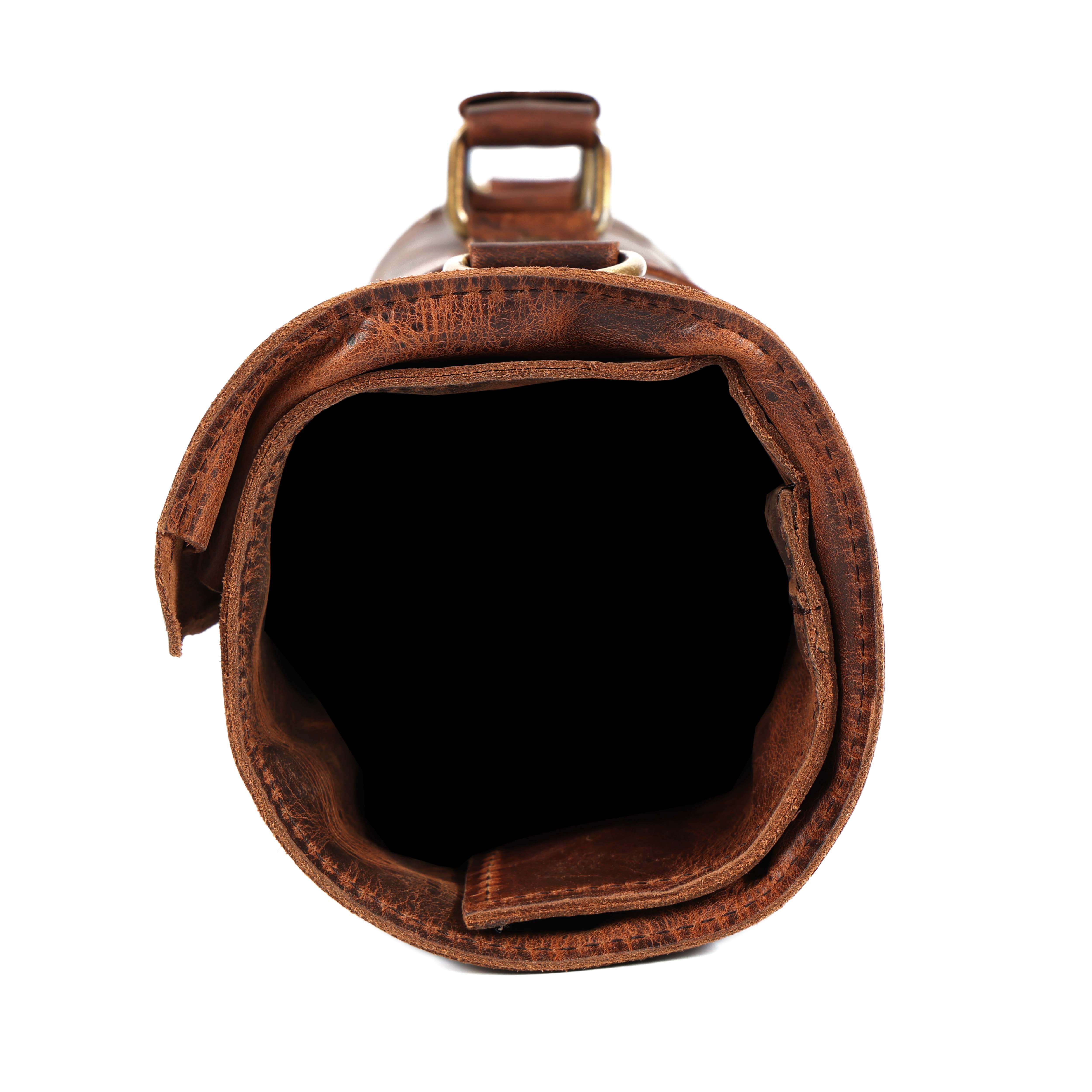 Handcrafted Vintage Brown Leather Knife Roll | Chef Tool Bag for Professionals
