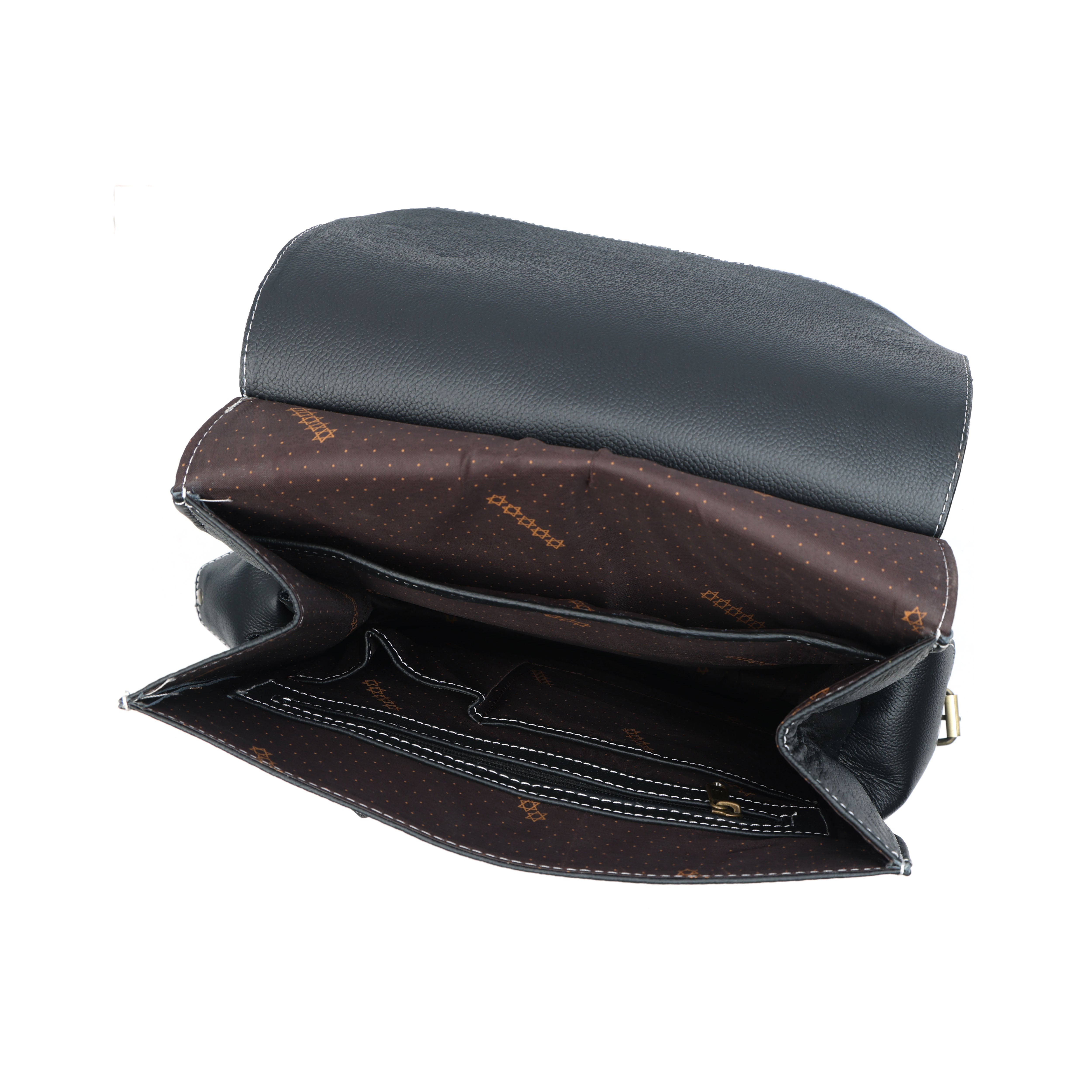 Handmade Black Leather Backpack Durable Everyday Carry Bag