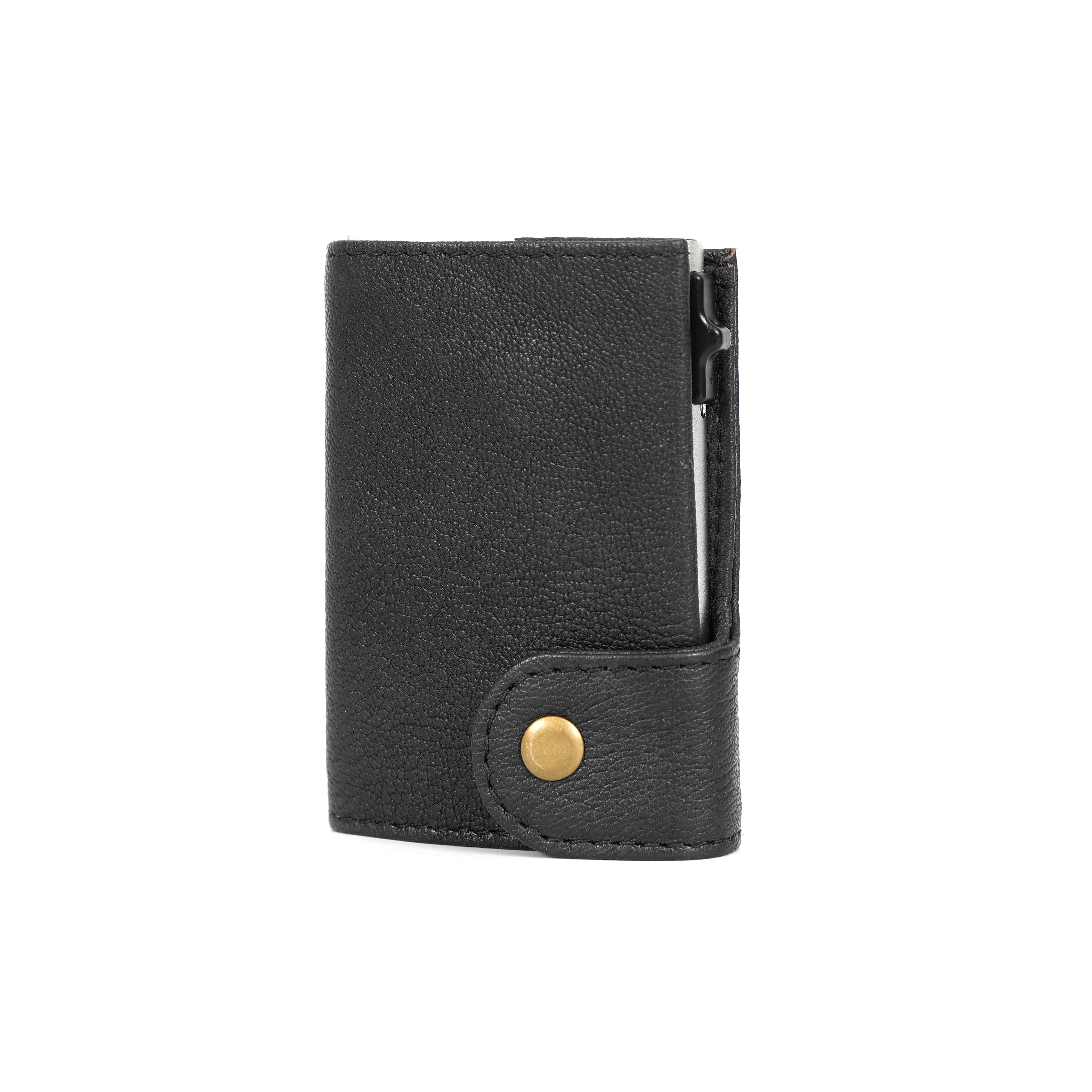 Slim Pop-Up Card Holder Wallet Quick Access Leather Card Case