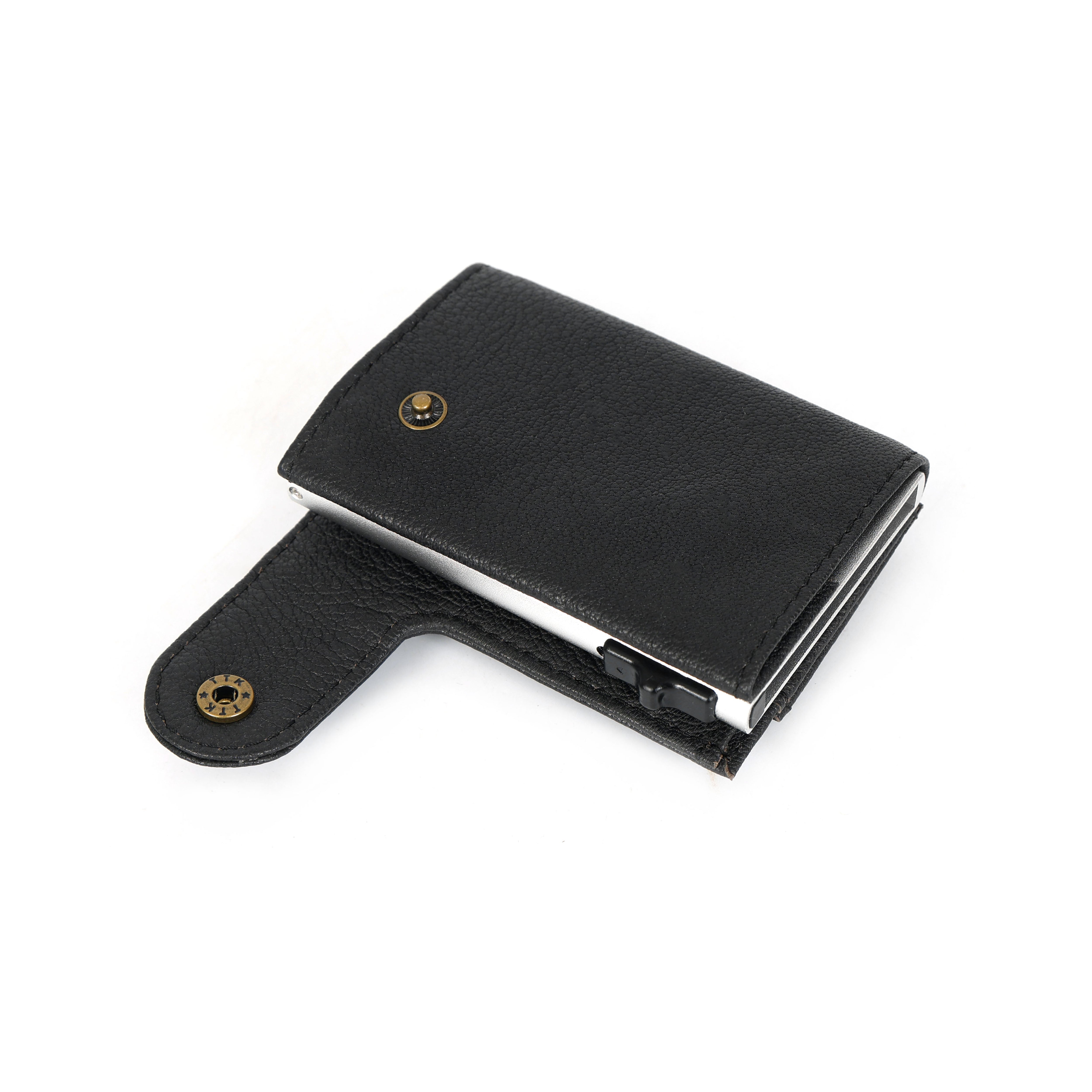 Slim Pop-Up Card Holder Wallet Quick Access Leather Card Case