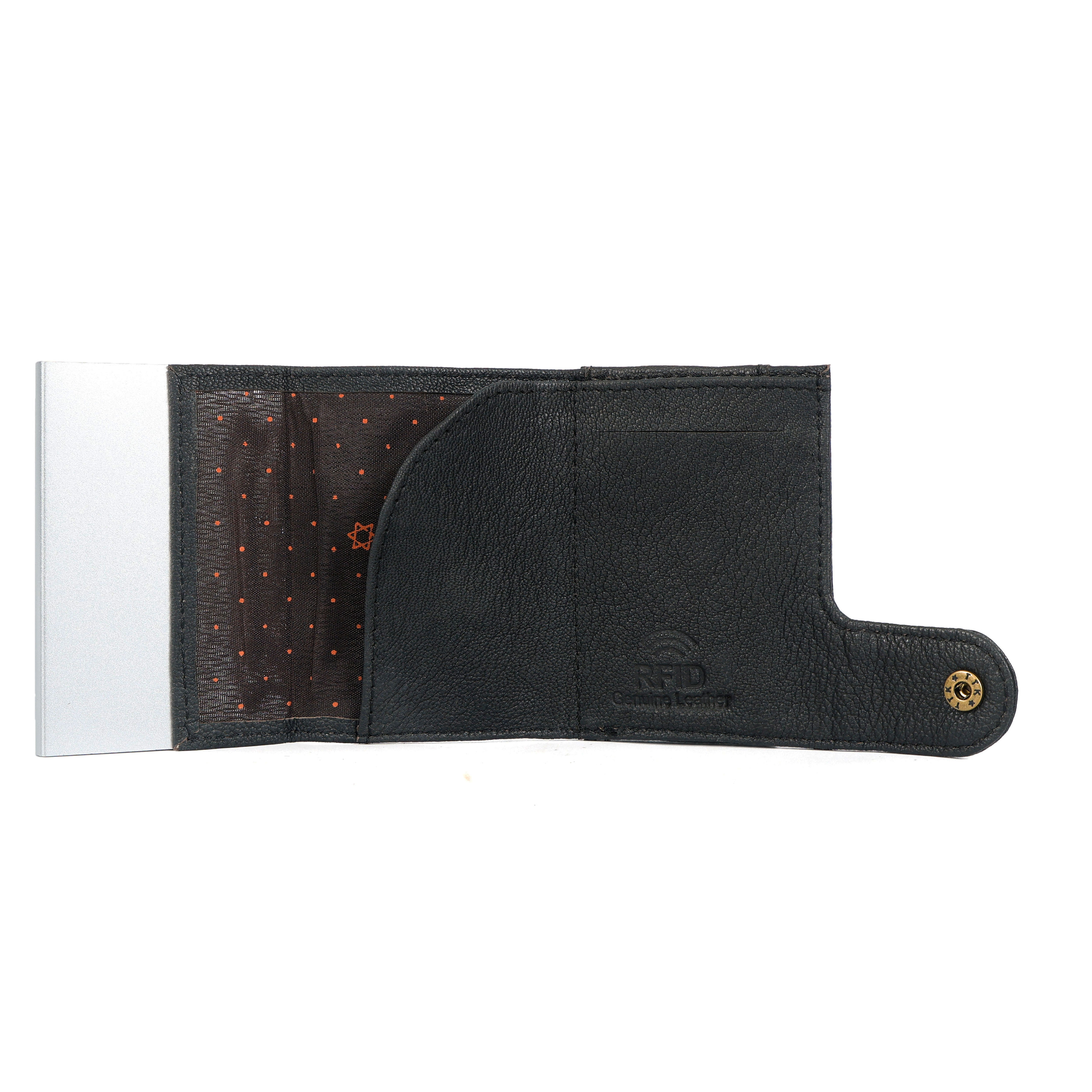 Slim Pop-Up Card Holder Wallet Quick Access Leather Card Case