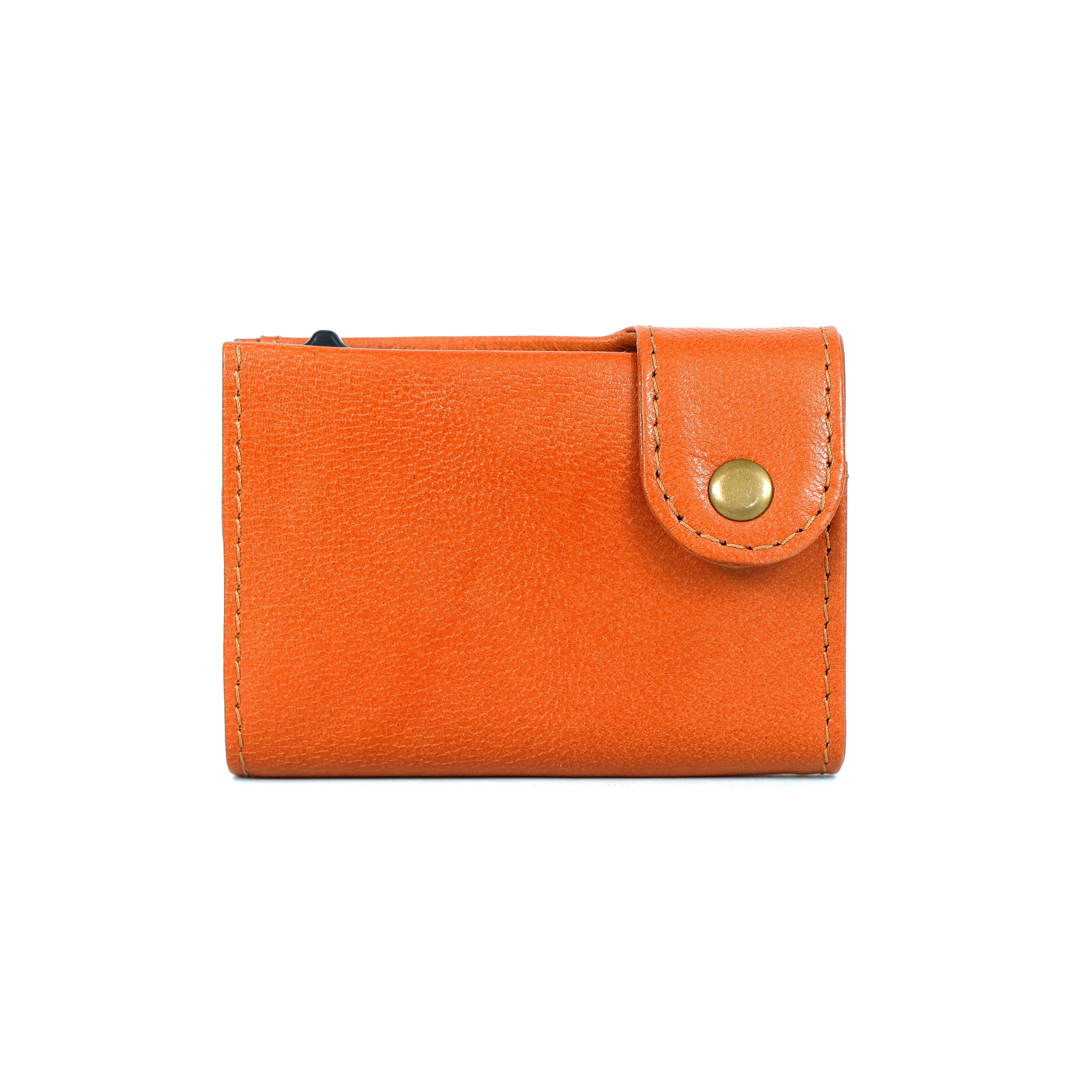Premium Leather Card Holder Pop-Up Mechanism & RFID Protection
