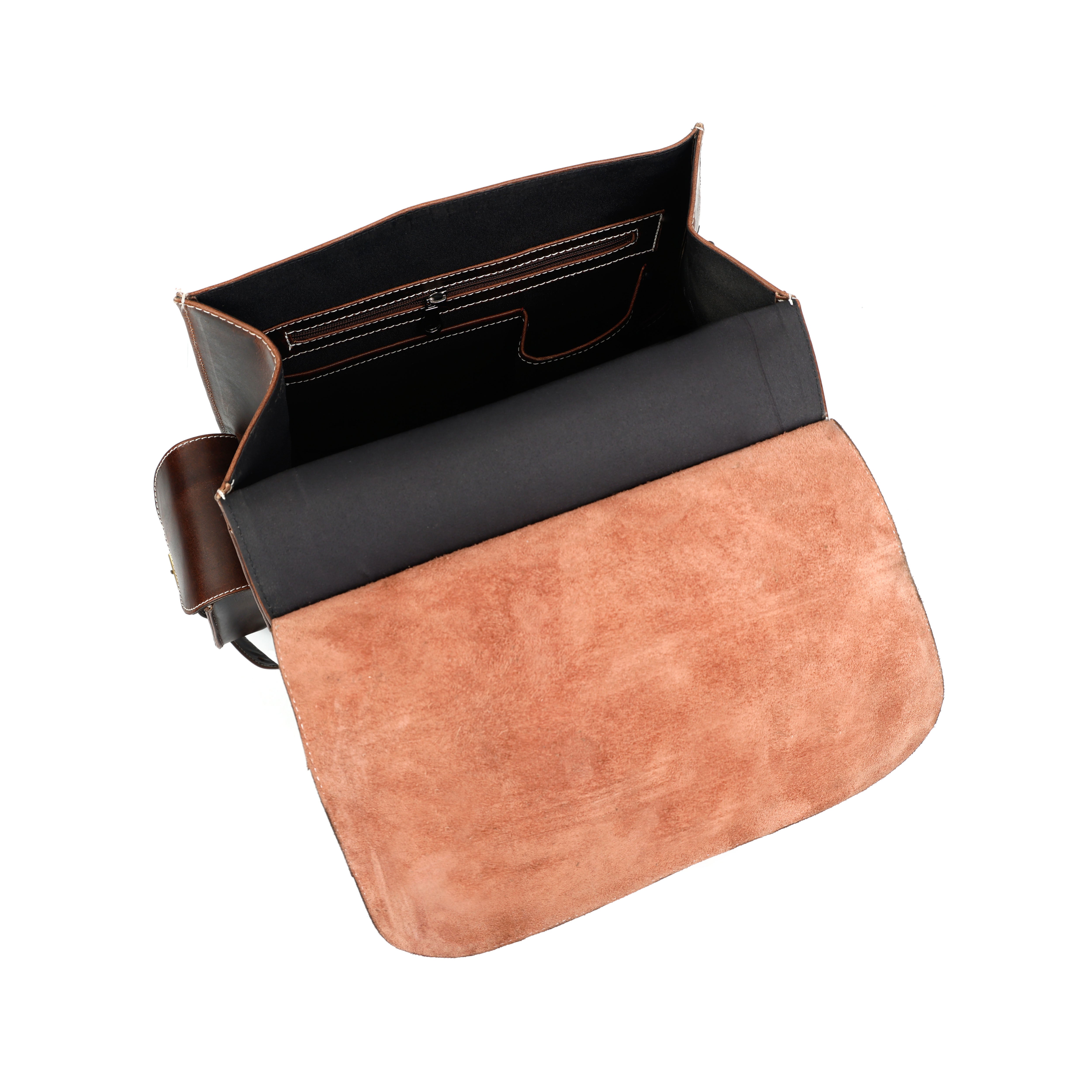 Handmade Brown Leather Backpack Stylish Travel & Office Bag