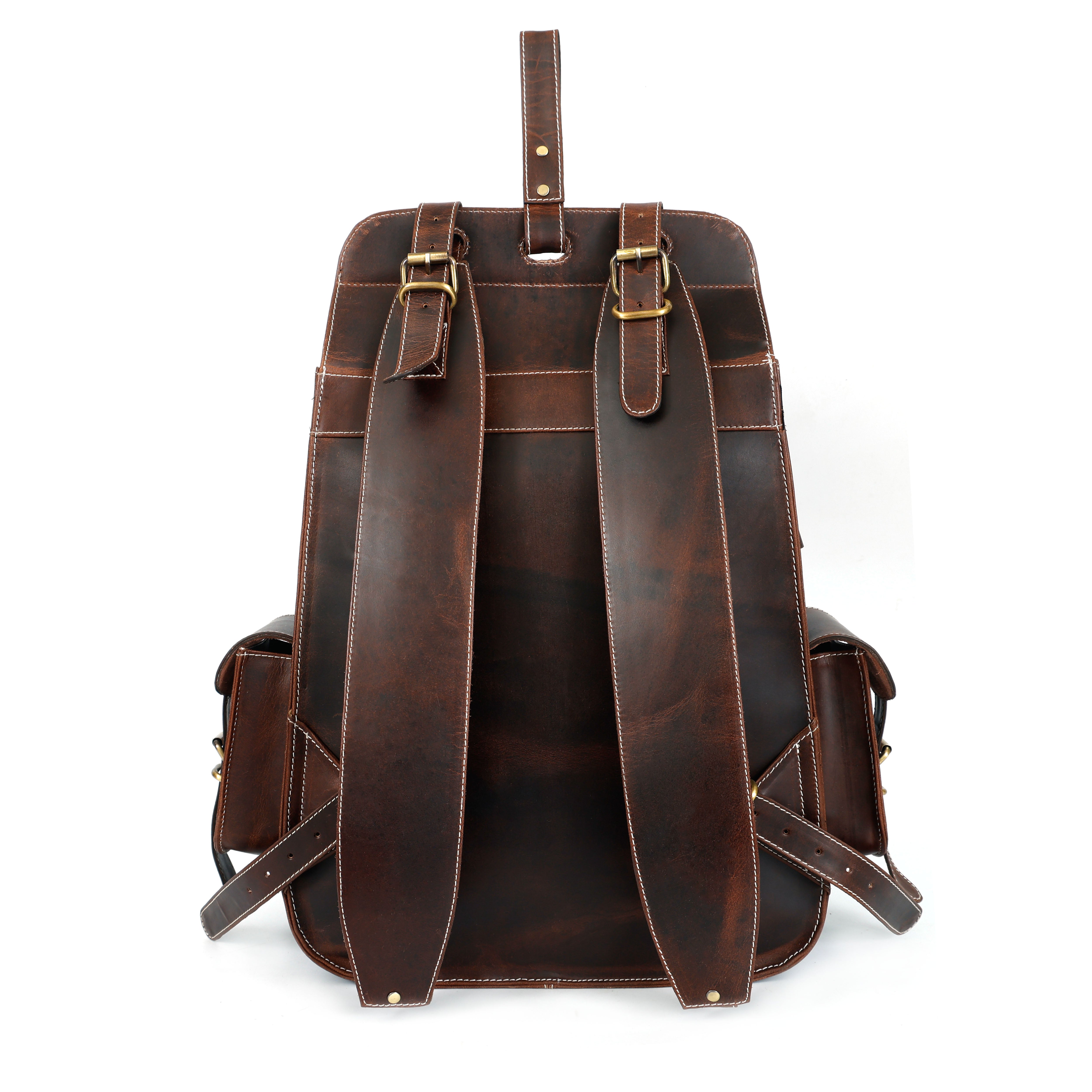 Handmade Brown Leather Backpack Stylish Travel & Office Bag