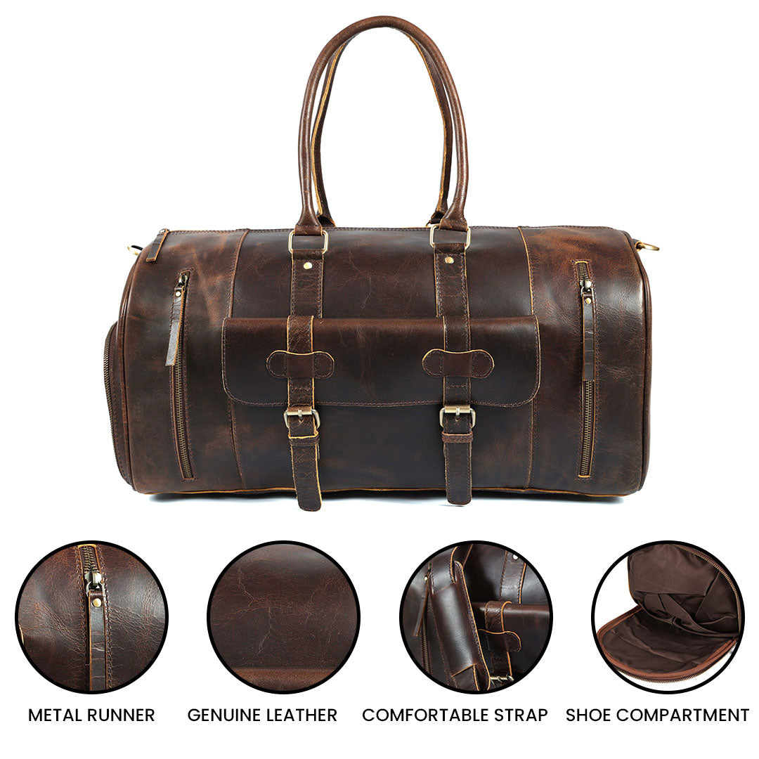 Handcrafted Leather Duffel – Luxury Travel Companion for Men & Women