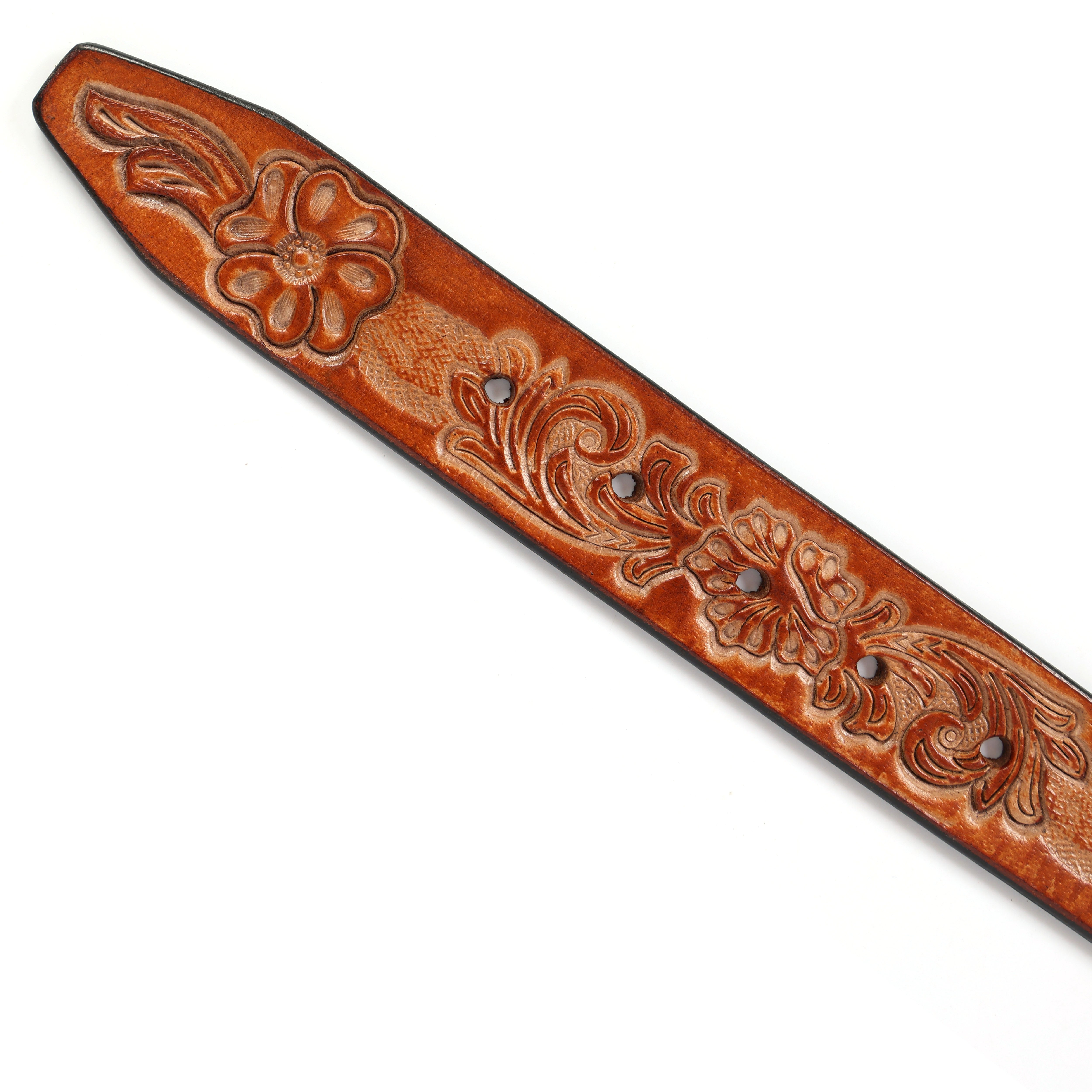 Brand New Handmade Genuine Leather Belt for Men |  Western Floral Embossed Design | Vintage Leather Belt