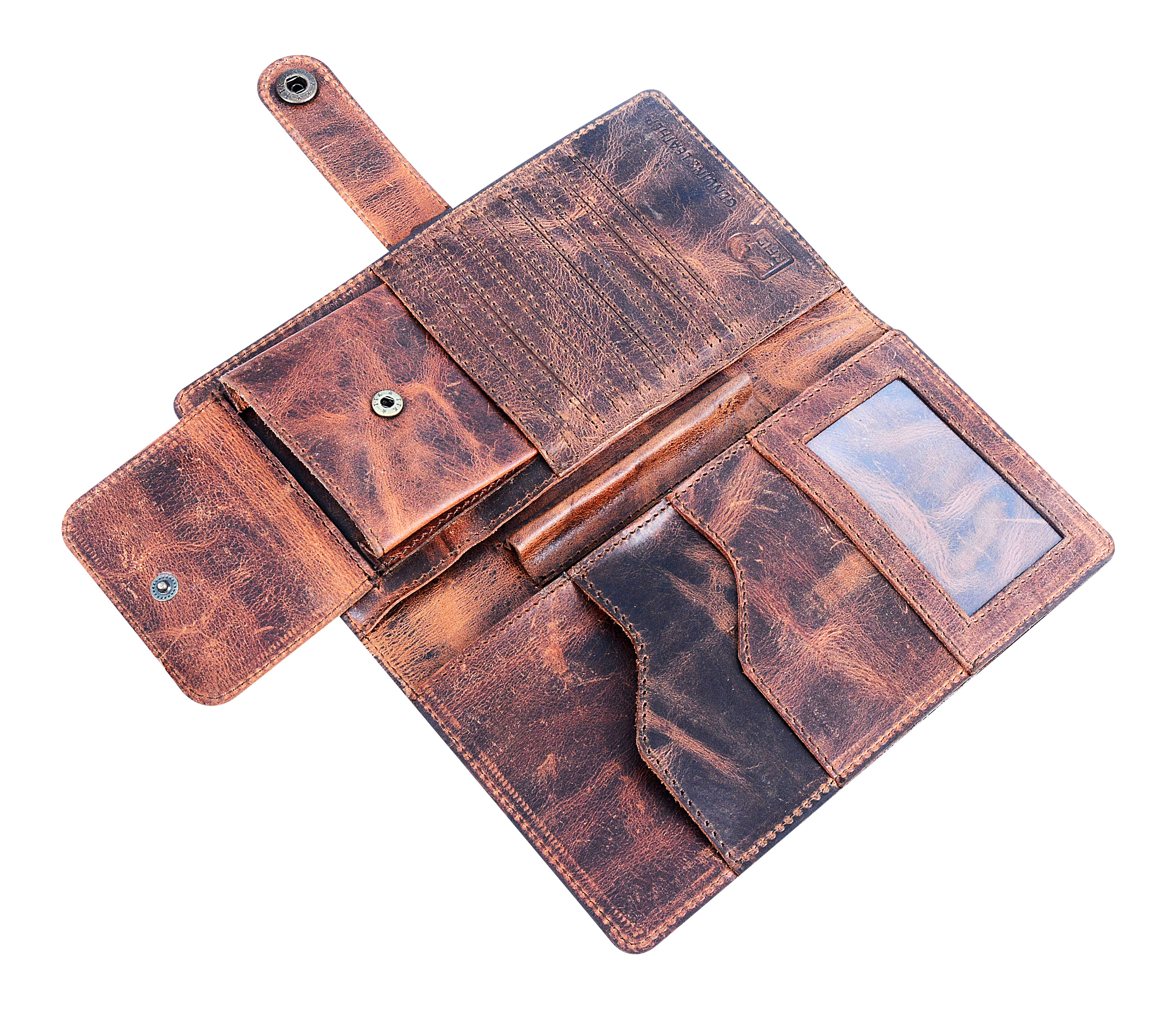 Vintage Leather Passport Wallet Premium Travel Organizer RFID Passport Holder Luxury Distressed Leather Wallet