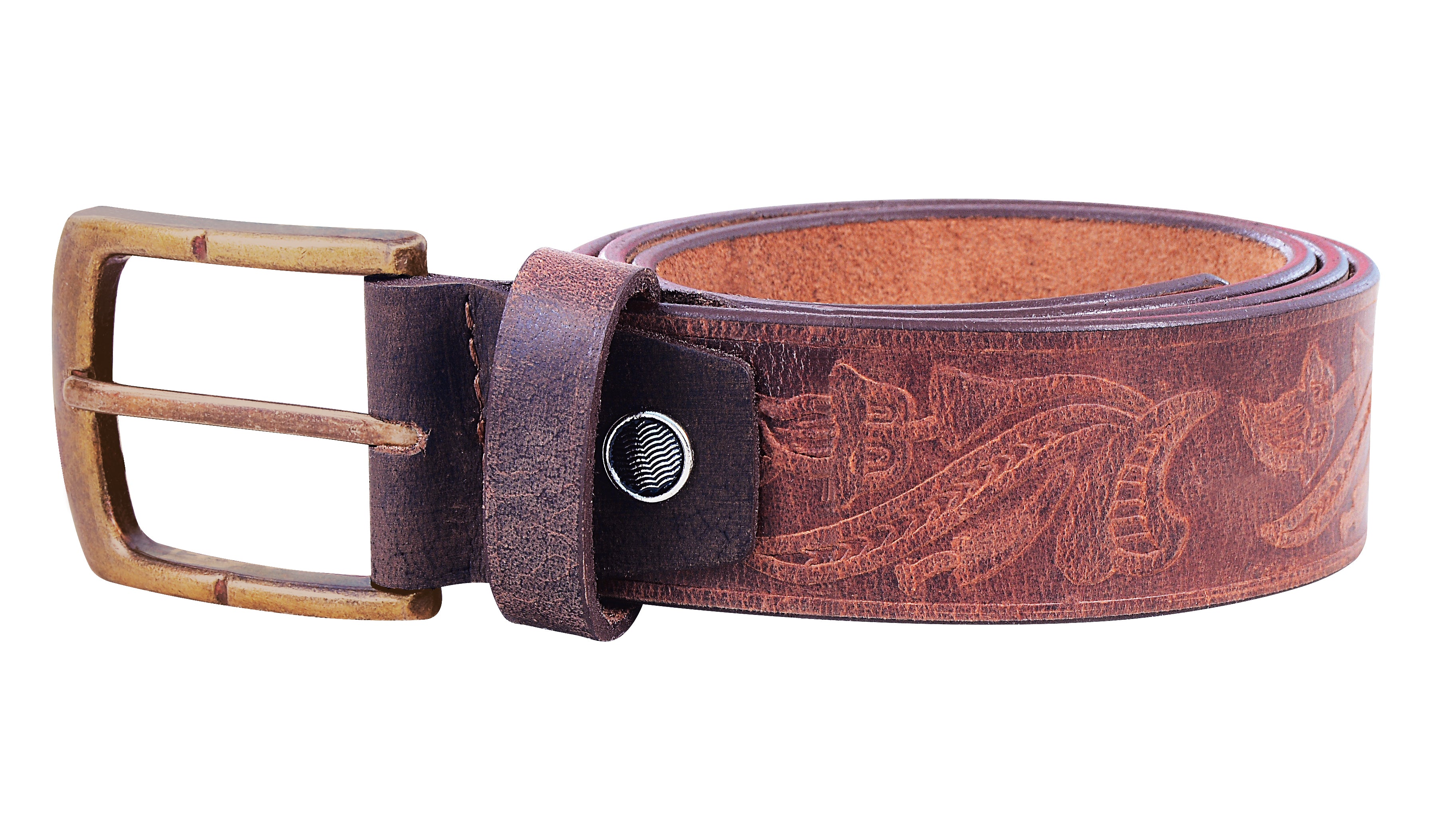 Brand New Handmade Genuine Leather Belt for Men |  Western Floral Embossed Design | Vintage Leather Belt