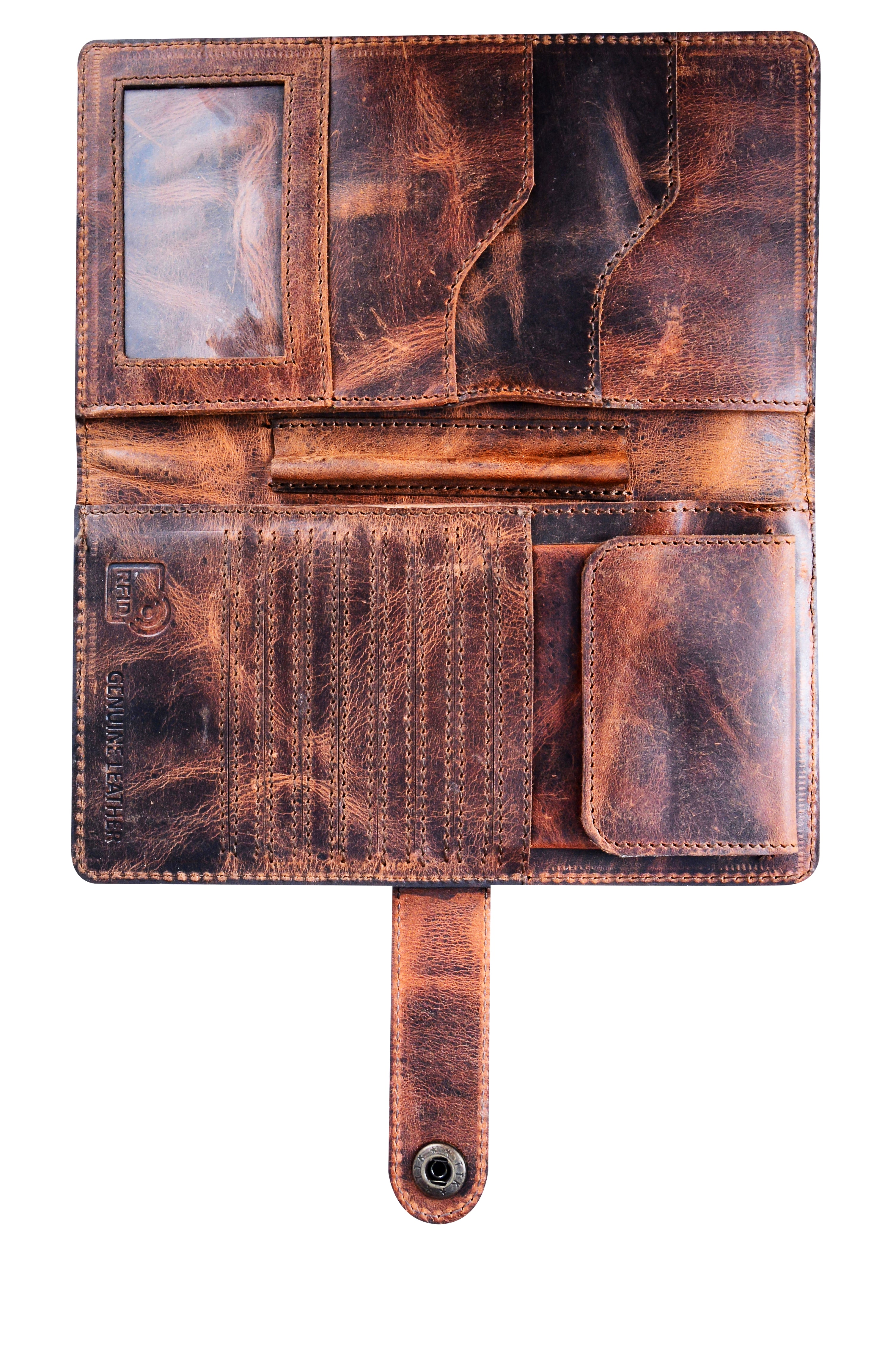 Vintage Leather Passport Wallet Premium Travel Organizer RFID Passport Holder Luxury Distressed Leather Wallet