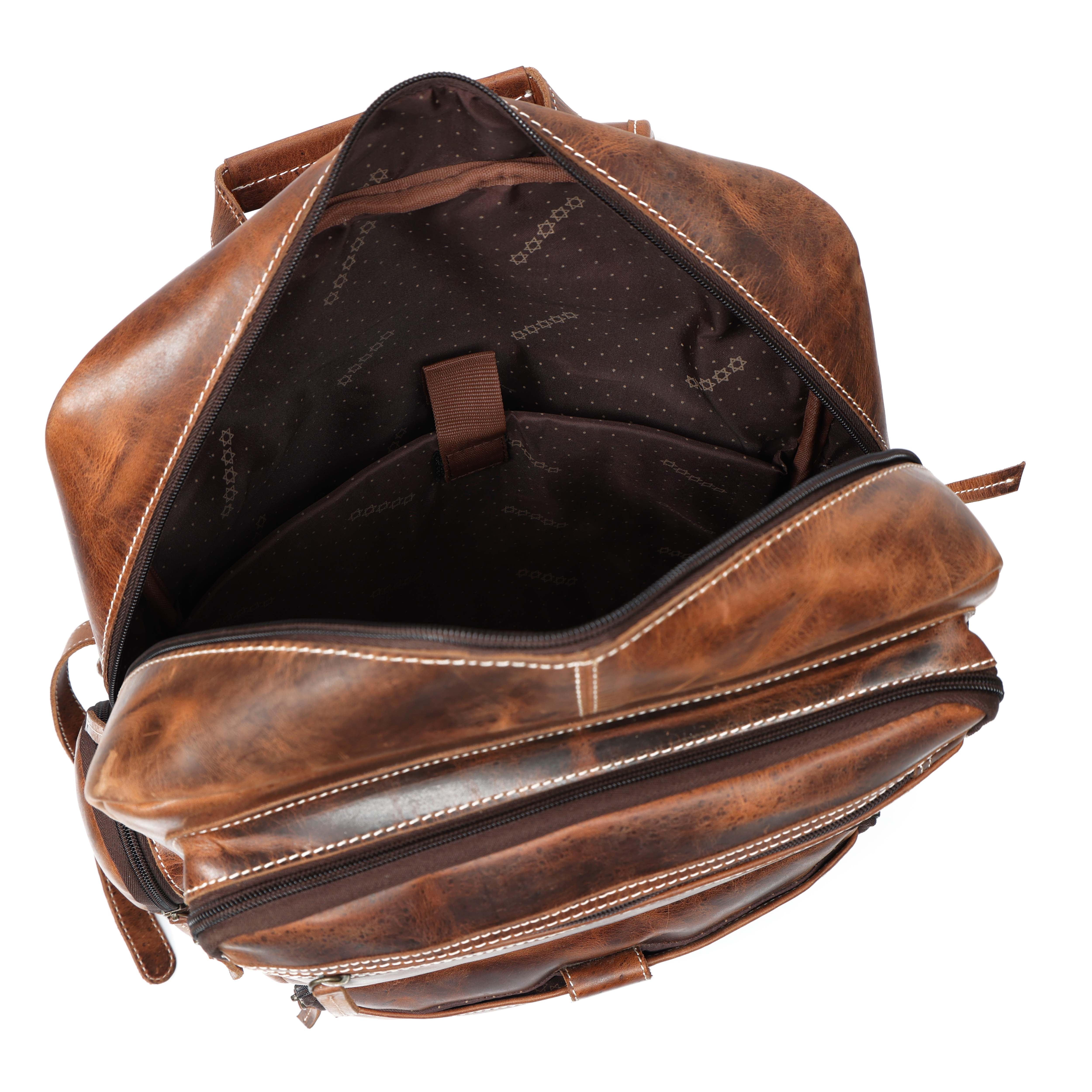 Genuine Leather Backpack for Men &  Women Brown Travel Rucksack Laptop  Bag