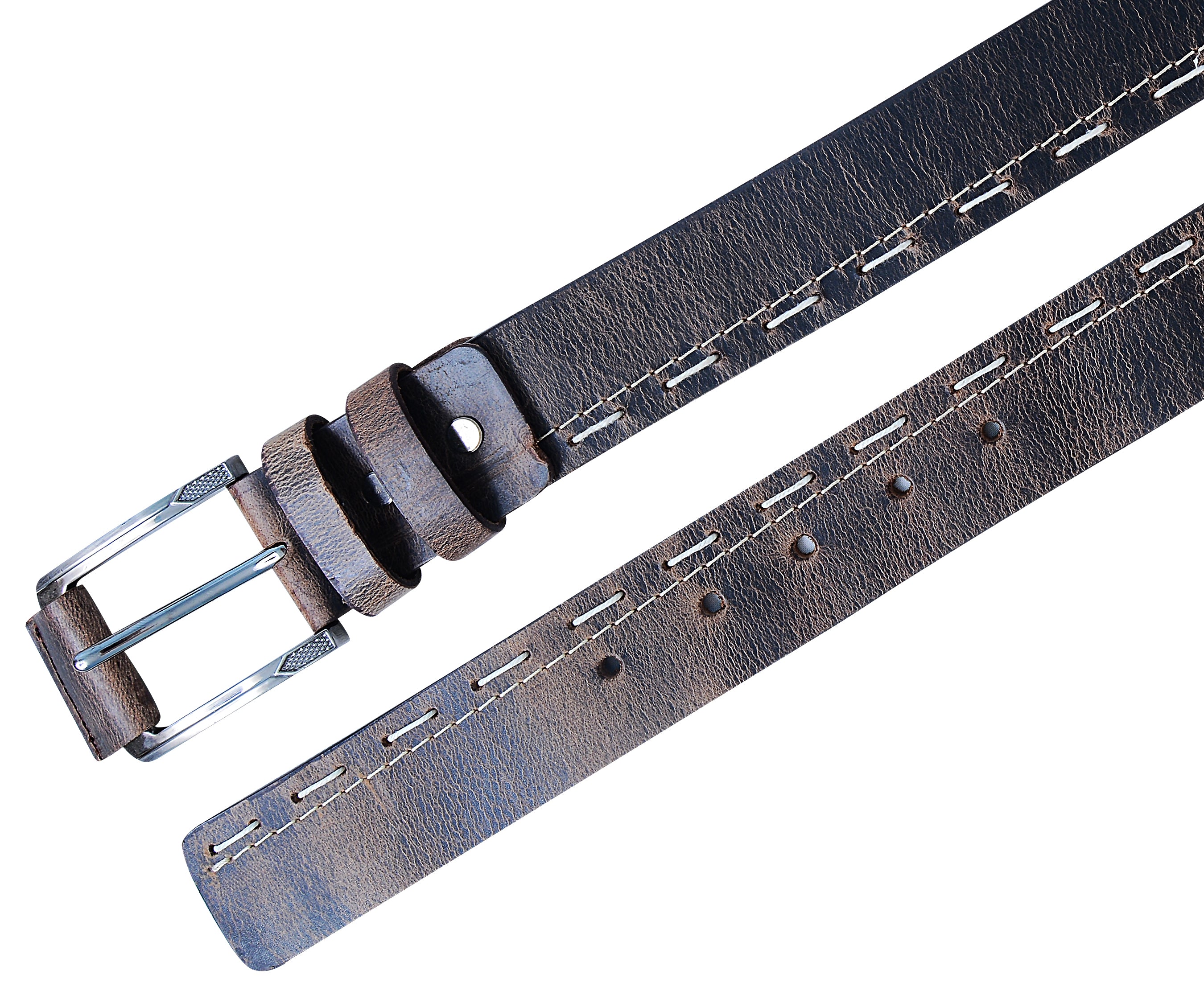 Stylish Handcrafted Leather Belt for Women – Dark Brown with White Stitch Detail