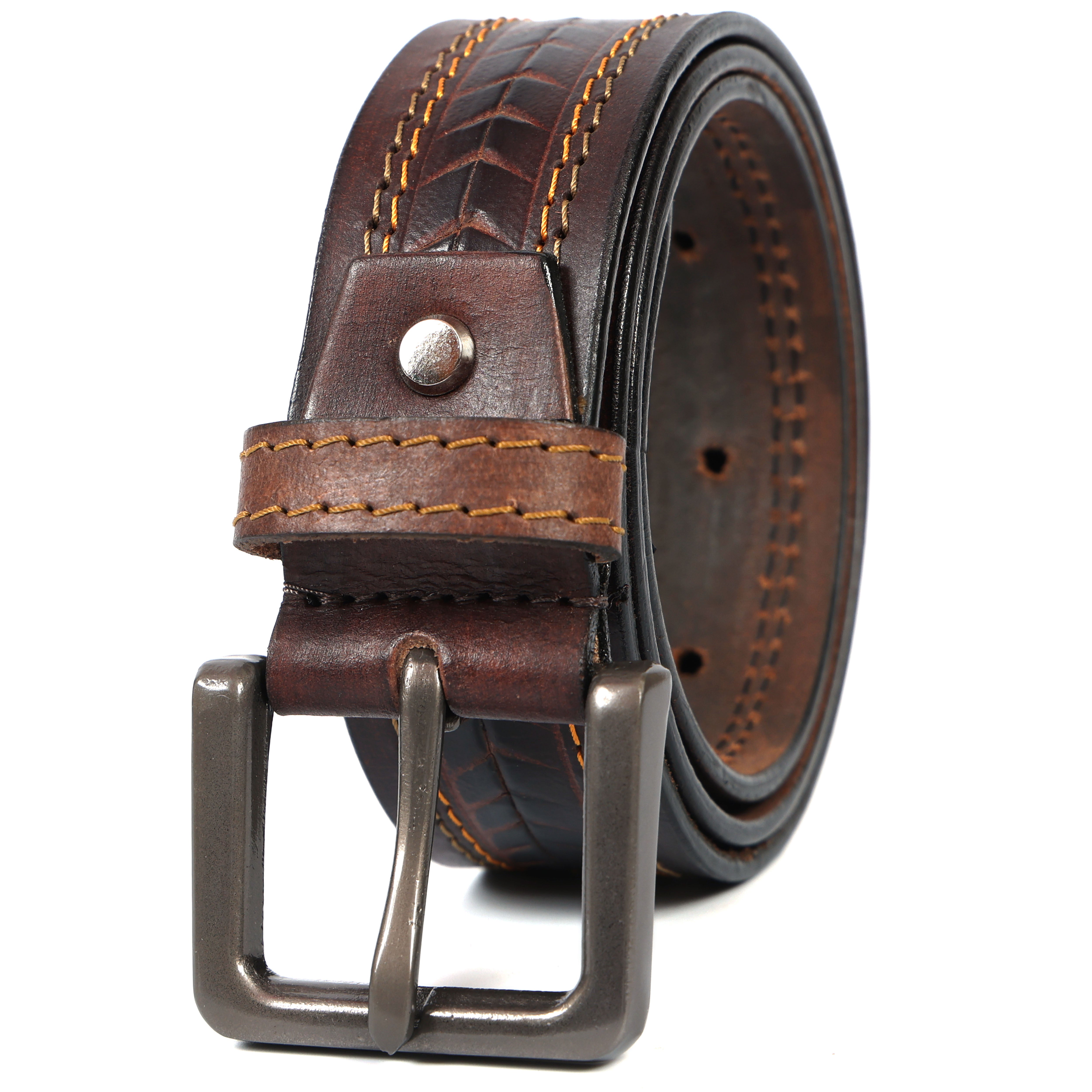 Brand New Handmade Genuine Leather Belt for Men |  Western Floral Embossed Design | Vintage Leather Belt