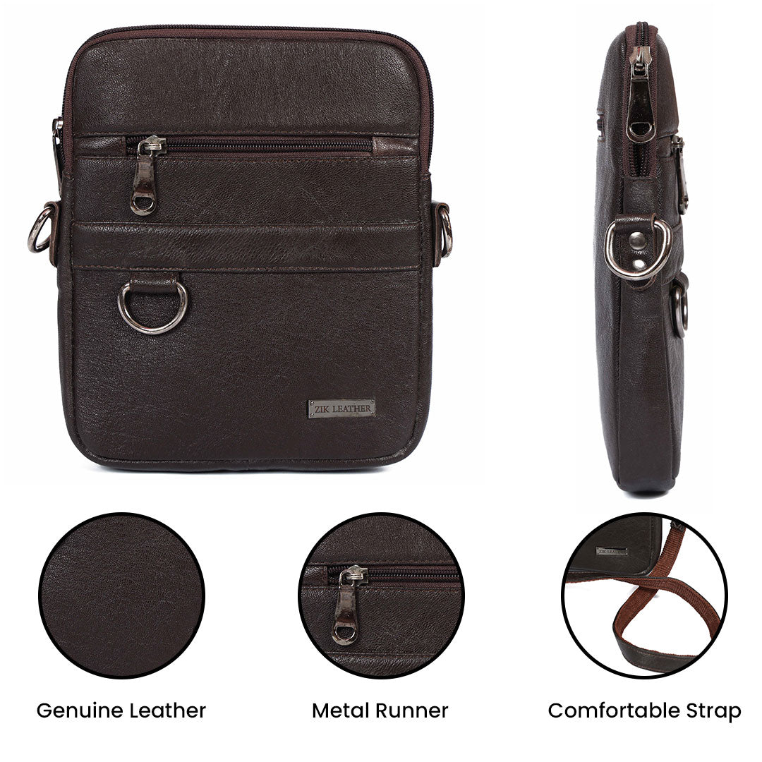 Handmade Leather Crossbody Sling Bag – Genuine  Leather Purse for Men & Women