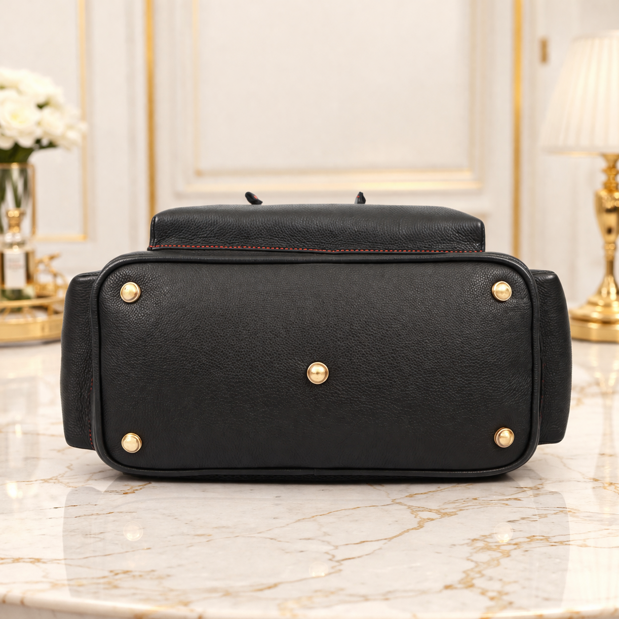 Unisex Premium Black Genuine Leather Backpack Stylish Travel Laptop Backpack Handmade Luxury Rucksack Durable Office & College Bag