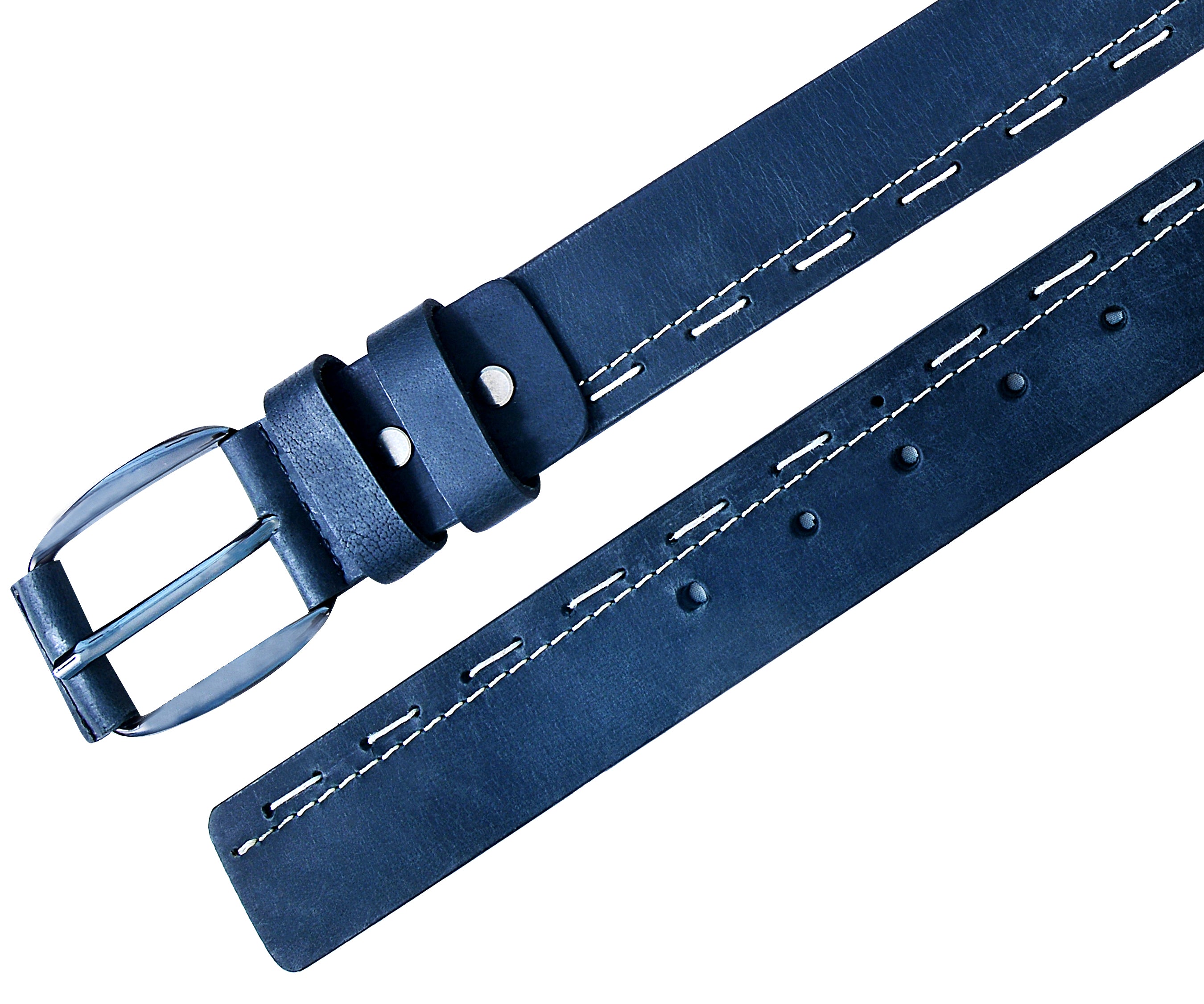 Stylish Handcrafted Leather Belt for Women – Classic Black with White Stitch Detail