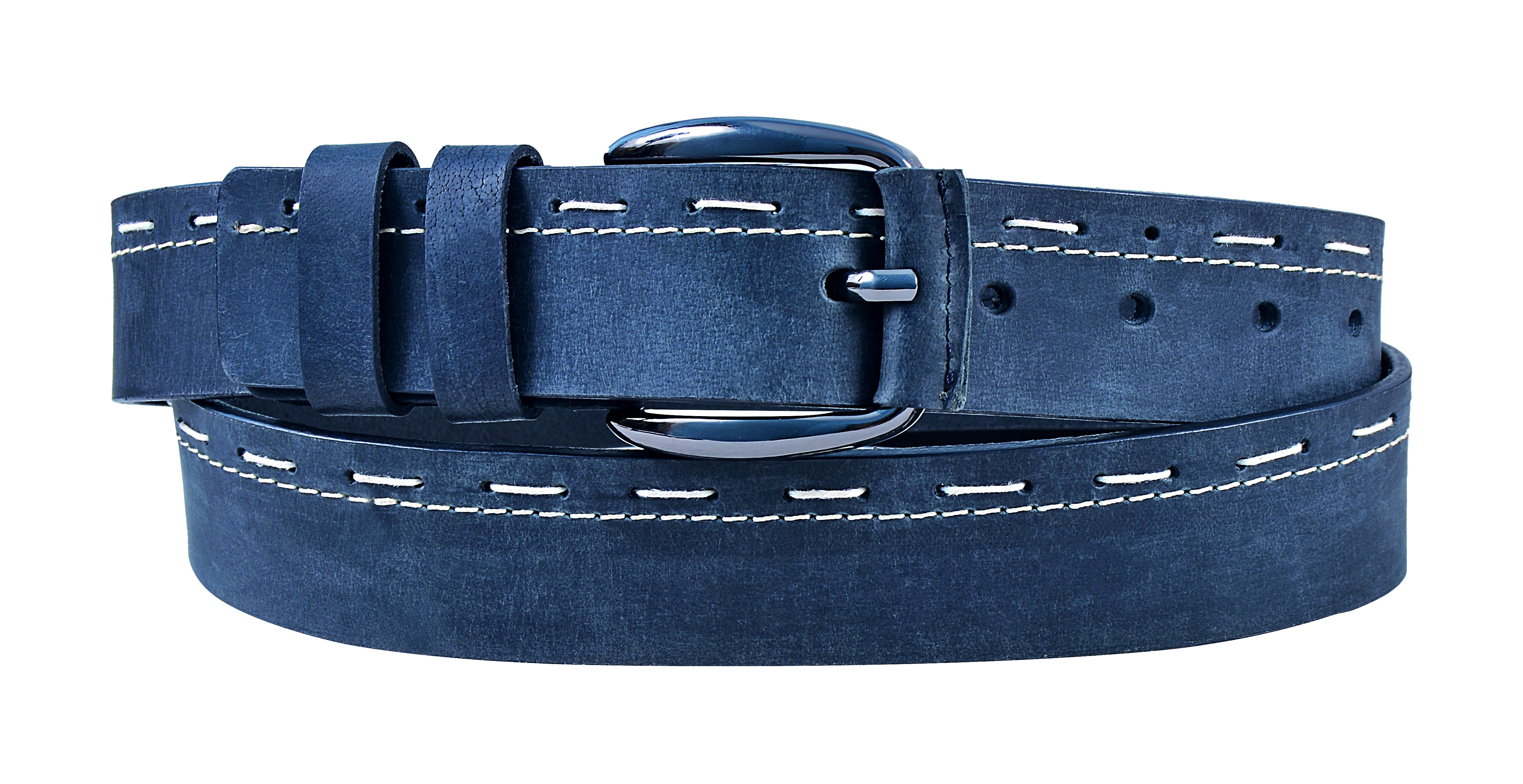 Stylish Handcrafted Leather Belt for Women – Classic Black with White Stitch Detail