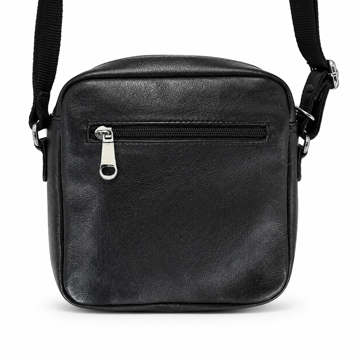 Genuine Leather Unisex Sling Bag – Black Crossbody Shoulder Bag for Travel, Casual & Everyday Use