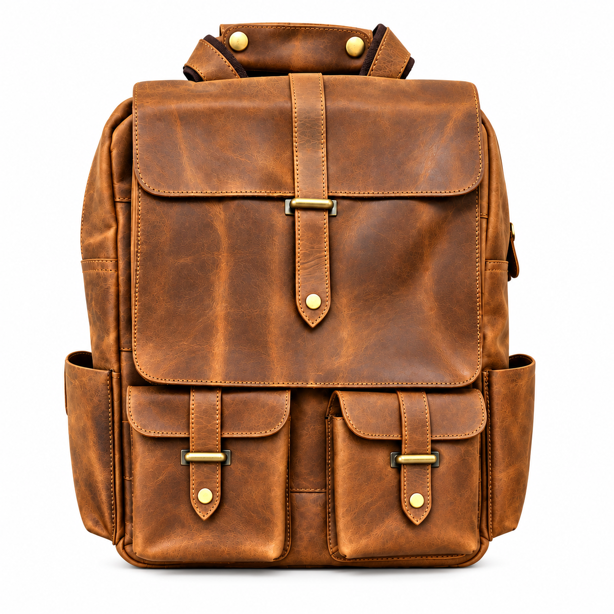 Vintage Brown Leather Backpack Travel Rucksack Handmade Leather Laptop