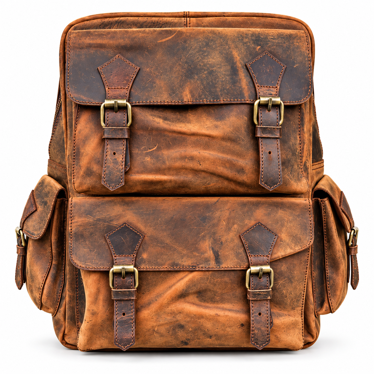 Vintage Brown Leather Backpack Leather Rucksack Handmade Travel Backpack
