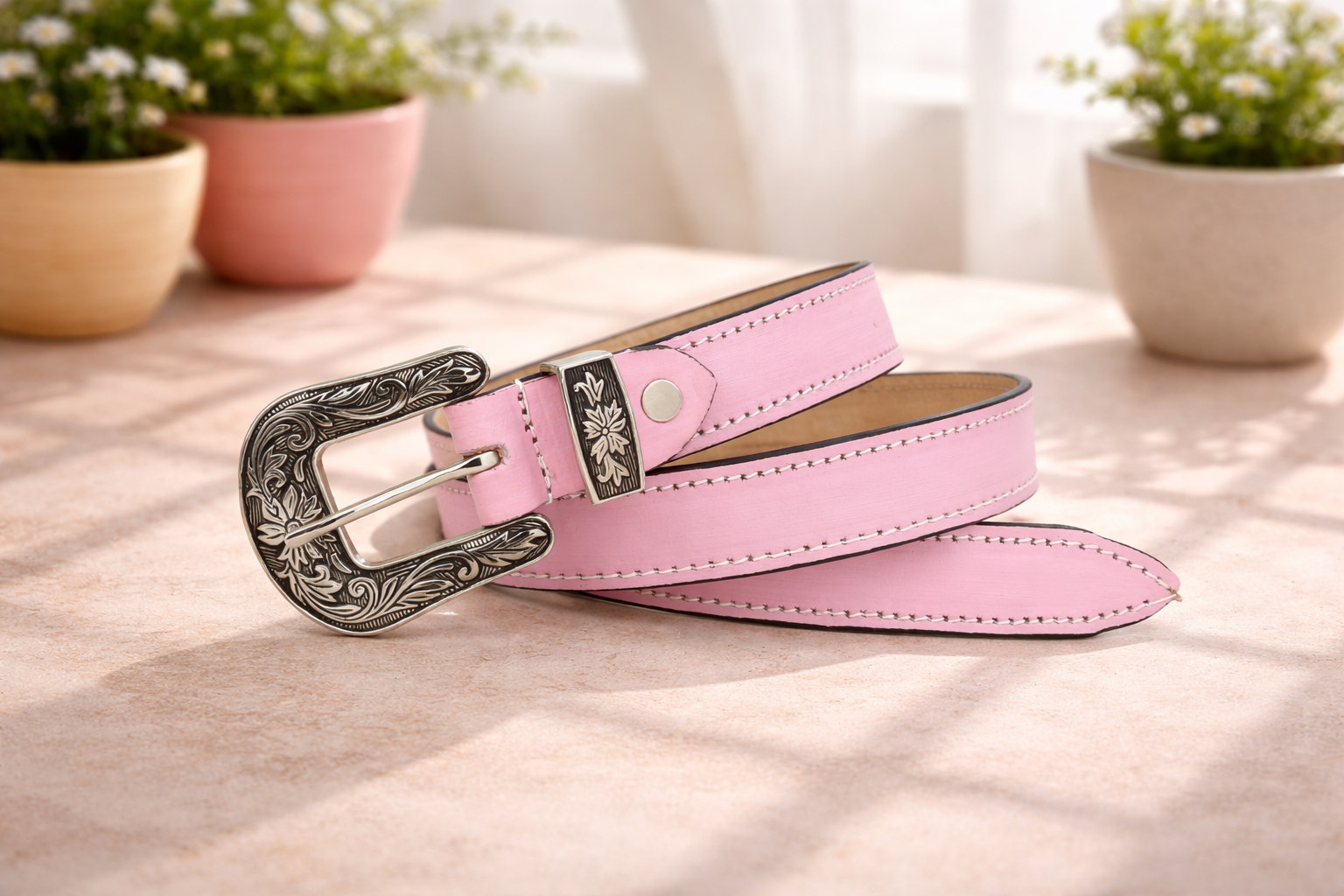 Unisex Genuine Leather Cowboy Cowgirl Belt Western Vintage Engraved Buckle Belt Stylish Casual & Party Wear Belt