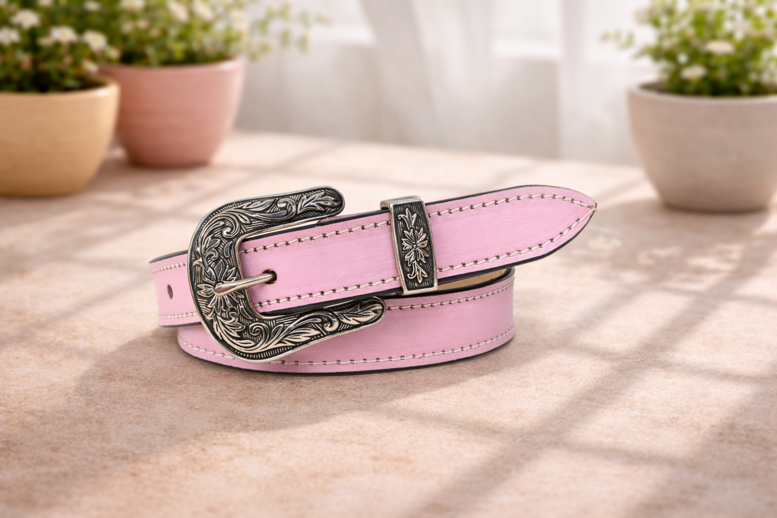 Unisex Genuine Leather Cowboy Cowgirl Belt Western Vintage Engraved Buckle Belt Stylish Casual & Party Wear Belt