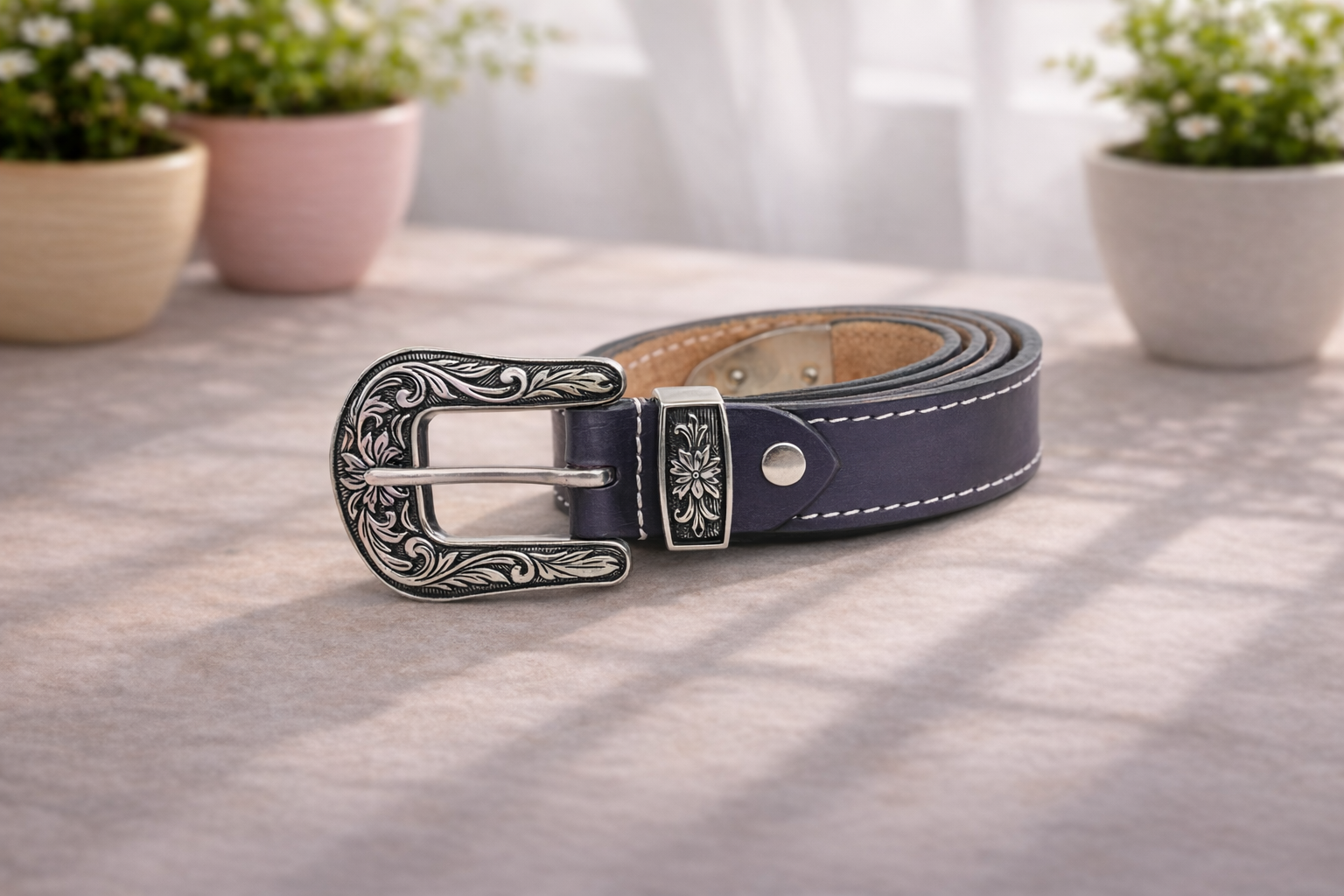 Unisex Genuine Leather Cowboy Cowgirl Belt Western Vintage Engraved Buckle Belt Stylish Casual & Party Wear Belt