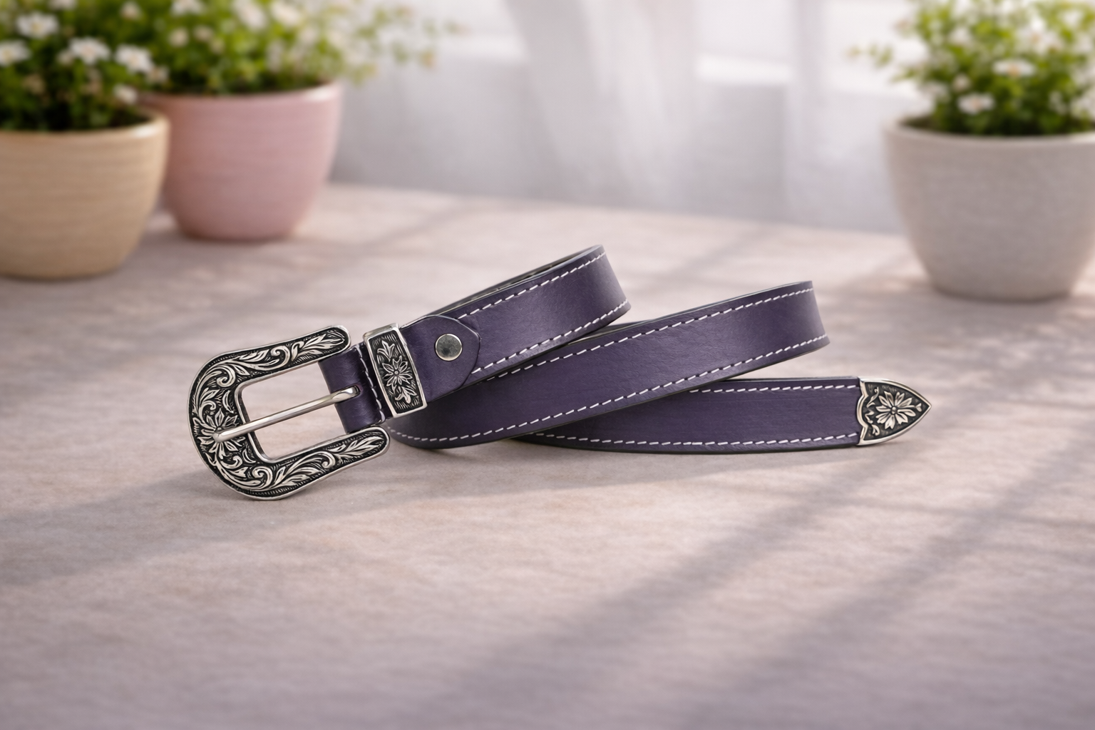Unisex Genuine Leather Cowboy Cowgirl Belt Western Vintage Engraved Buckle Belt Stylish Casual & Party Wear Belt