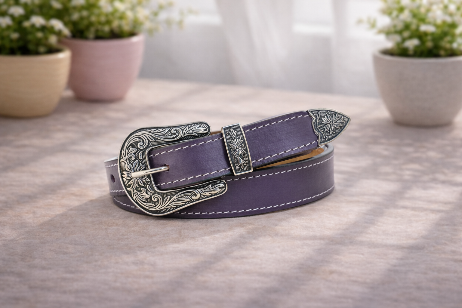 Unisex Genuine Leather Cowboy Cowgirl Belt Western Vintage Engraved Buckle Belt Stylish Casual & Party Wear Belt
