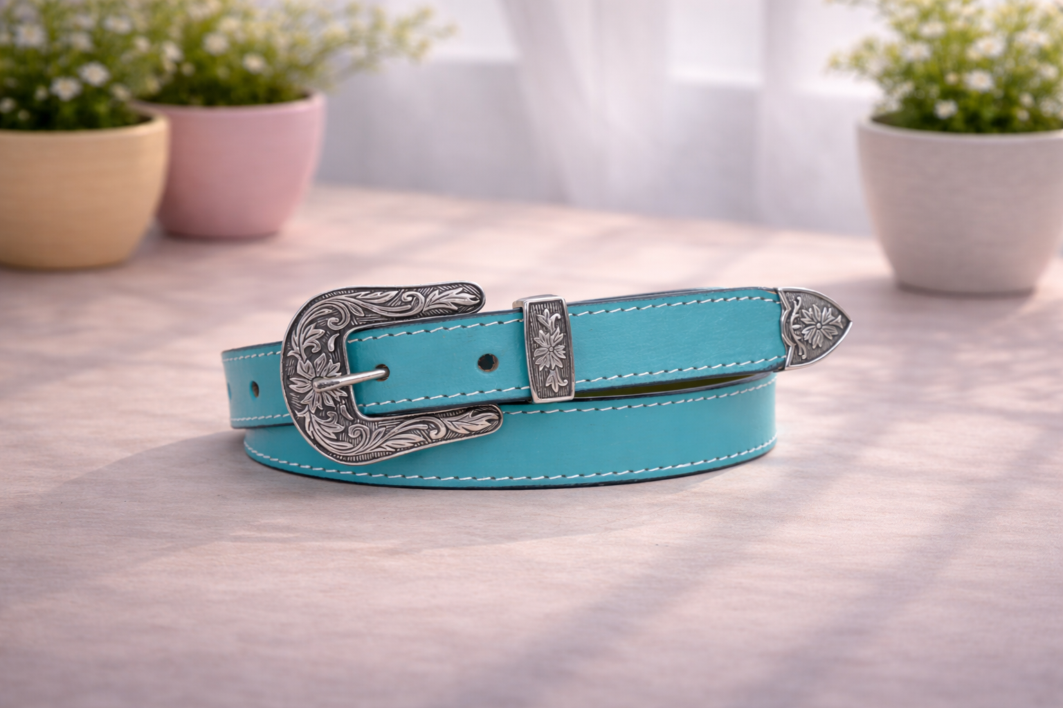 Unisex Genuine Leather Cowboy Cowgirl Belt Western Vintage Engraved Buckle Belt Stylish Casual & Party Wear Belt