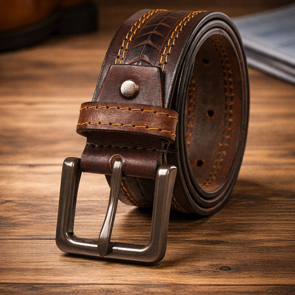 Brand New Handmade Genuine Leather Belt for Men |  Western Floral Embossed Design | Vintage Leather Belt