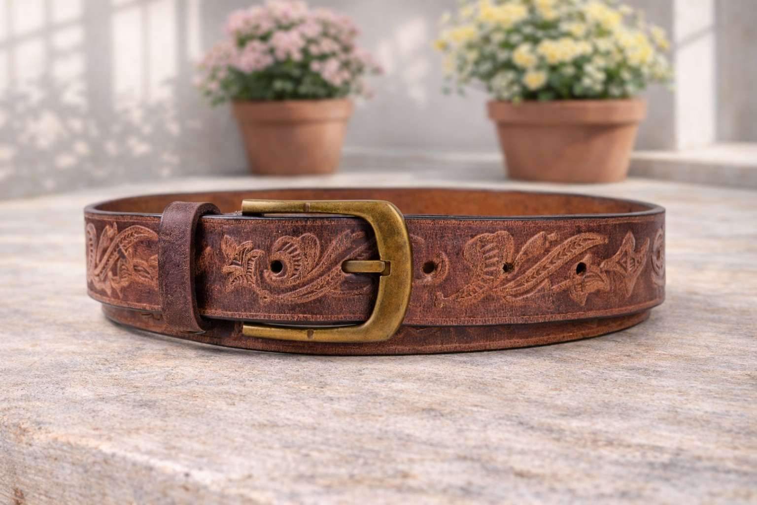 Premium Embossed Genuine Leather Belt Stylish Vintage Designer Belt Durable Formal & Casual Waist Belt