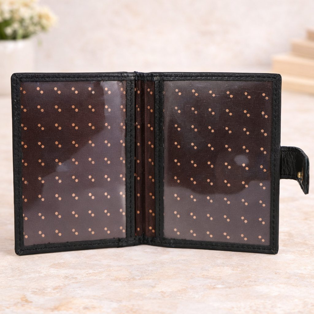 Genuine Leather Card Holder Wallet for Men & Women Slim Card Case with Snap Closure Compact Minimalist Wallet