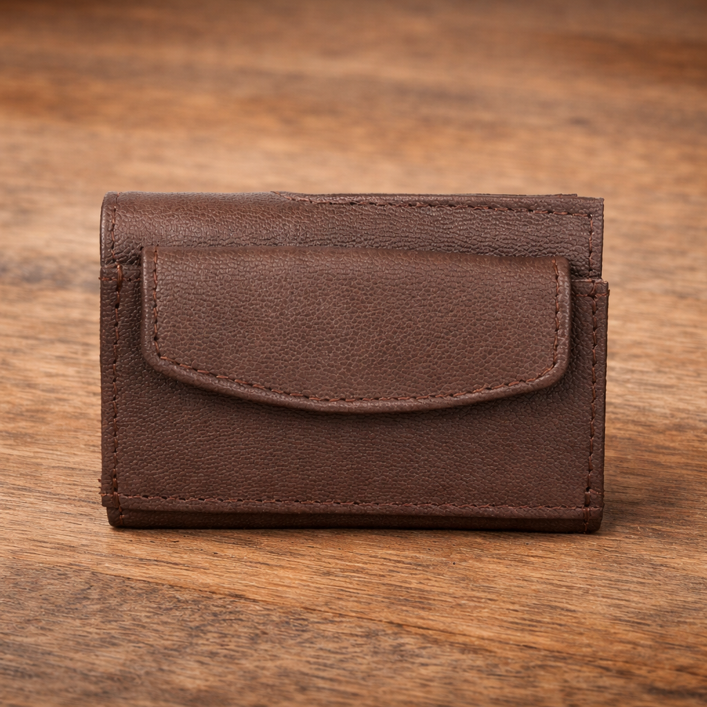 Genuine Leather RFID Blocking Pop-Up Card Holder Wallet Slim Wallet for Men & Women Quick Access Credit Card Case