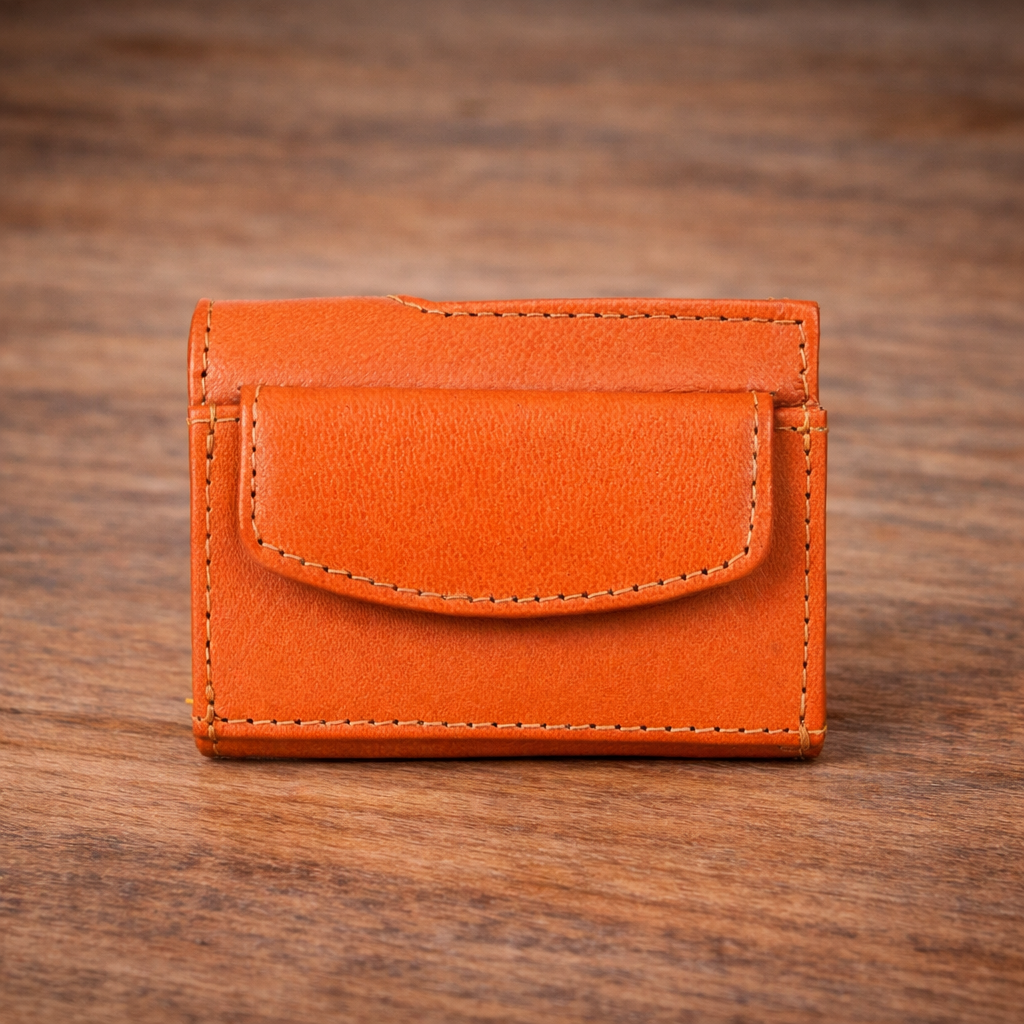 Premium Genuine Leather Smart Card Holder Wallet RFID Blocking Slim Wallet with Pop-Up Card Case Compact Tan Wallet