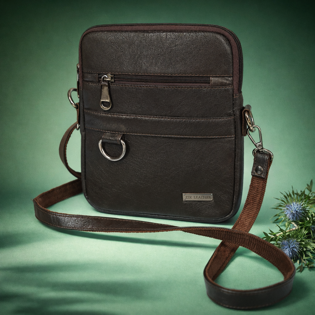 Handmade Leather Crossbody Sling Bag Genuine Leather Purse for Men & Women Minimalist Shoulder Bag