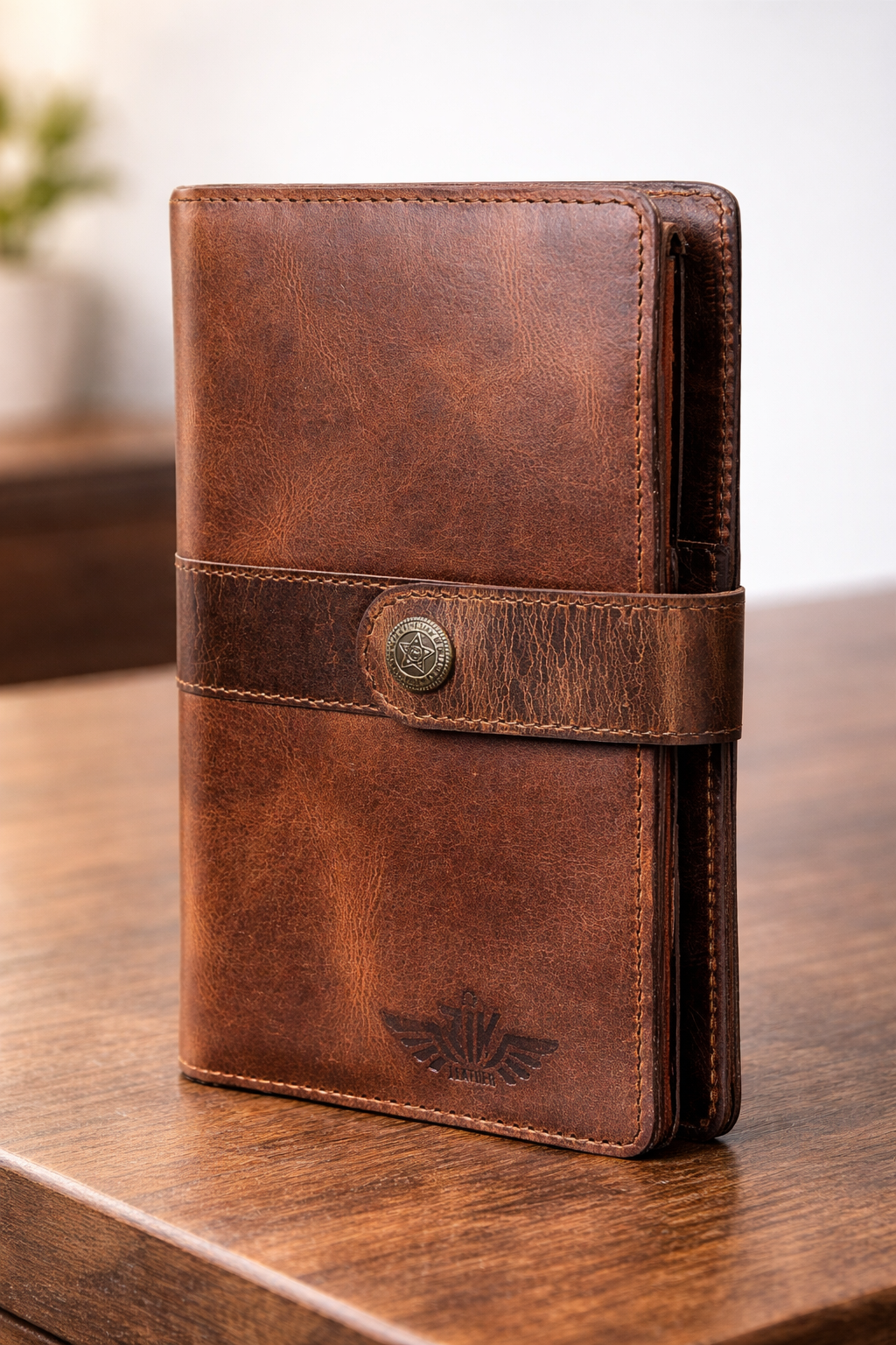 Vintage Leather Passport Wallet Premium Travel Organizer RFID Passport Holder Luxury Distressed Leather Wallet
