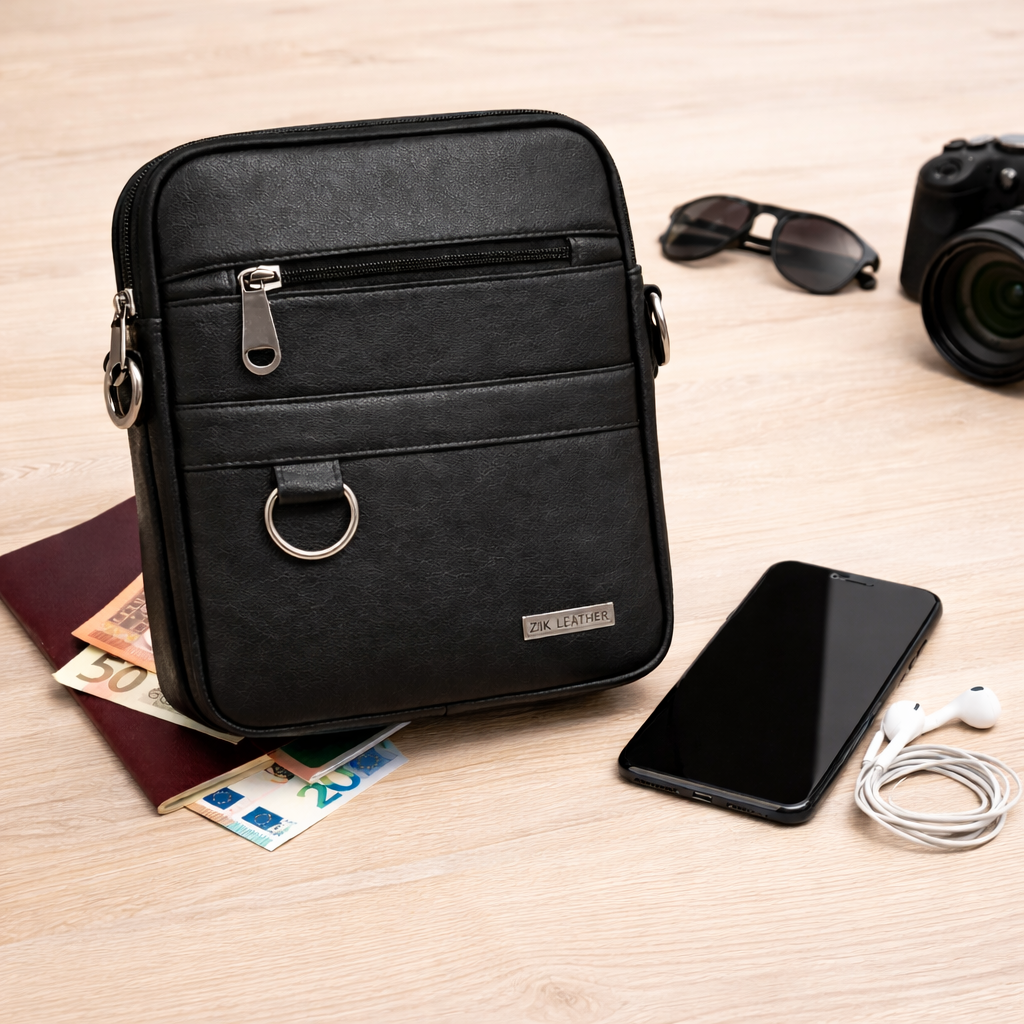 Handmade Leather Crossbody Sling Bag Genuine Leather Purse for Men & Women Minimalist Shoulder Bag