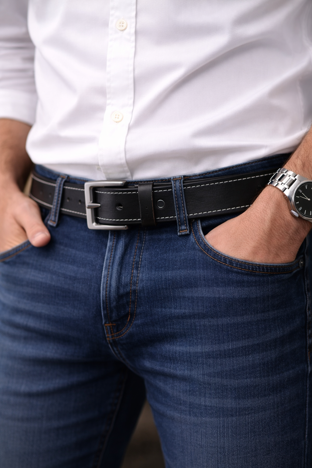 Unisex Premium Genuine Leather Belt Classic Stylish Waist Belt Durable Formal & Casual Designer Belt