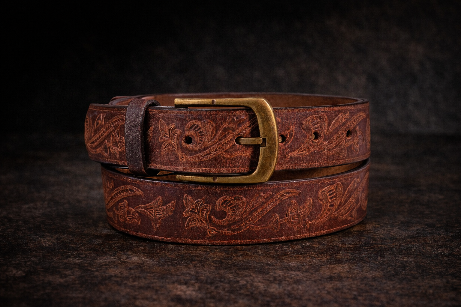 Premium Embossed Genuine Leather Belt Stylish Vintage Designer Belt Durable Formal & Casual Waist Belt