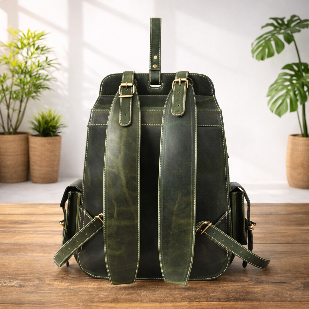 Unisex Premium Genuine Leather Backpack Stylish Handmade Rucksack Durable School & Office Bag