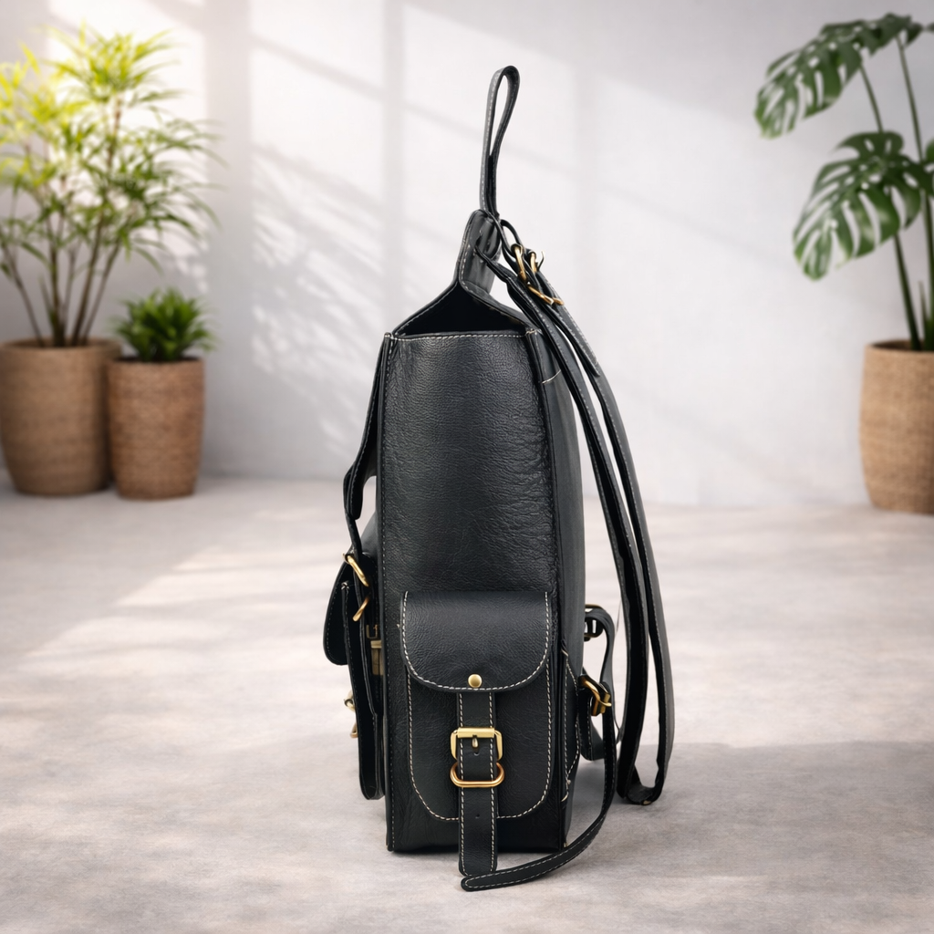 Unisex Premium Genuine Leather Backpack Stylish Handmade Rucksack Durable School & Office Bag