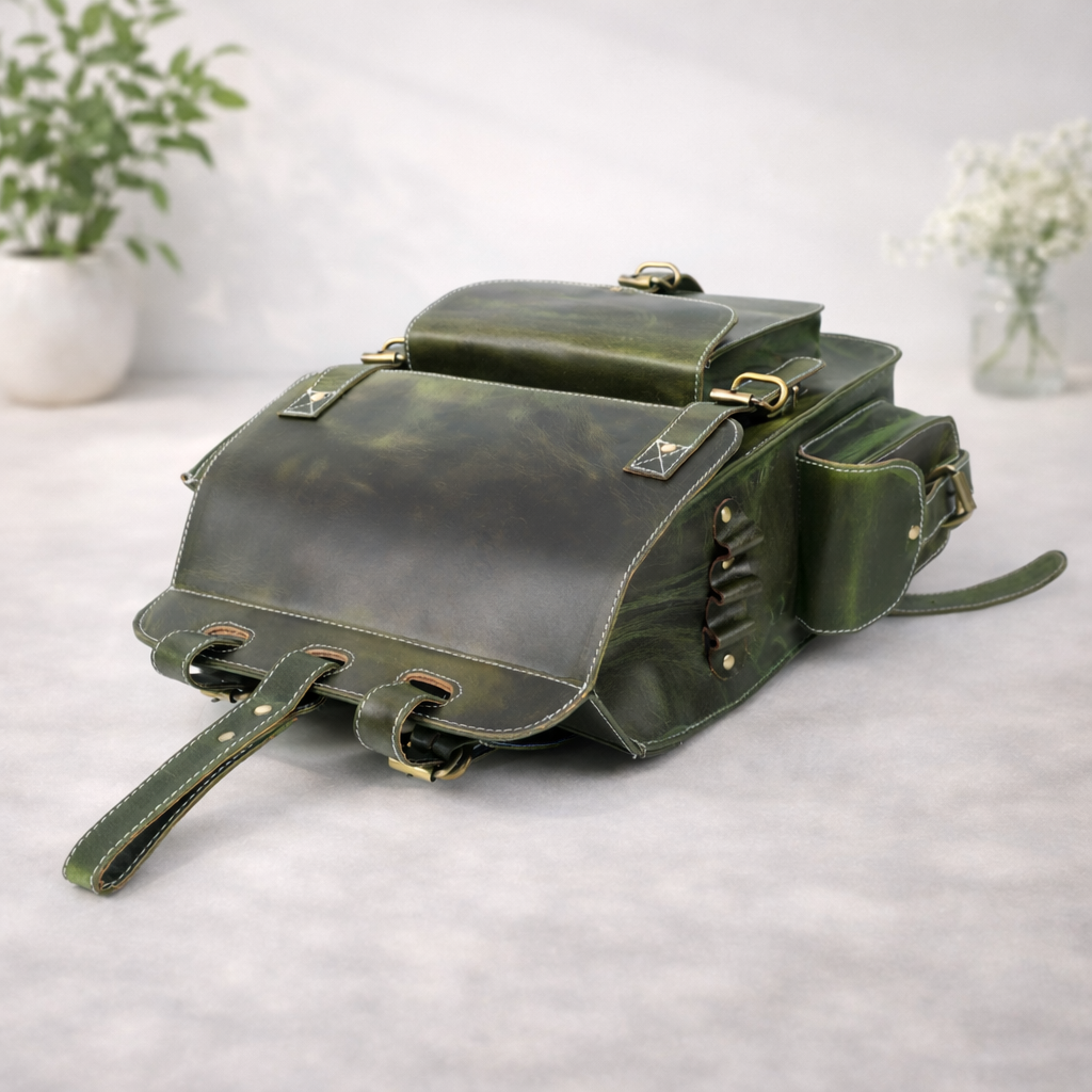 Unisex Premium Genuine Leather Backpack Stylish Handmade Rucksack Durable School & Office Bag