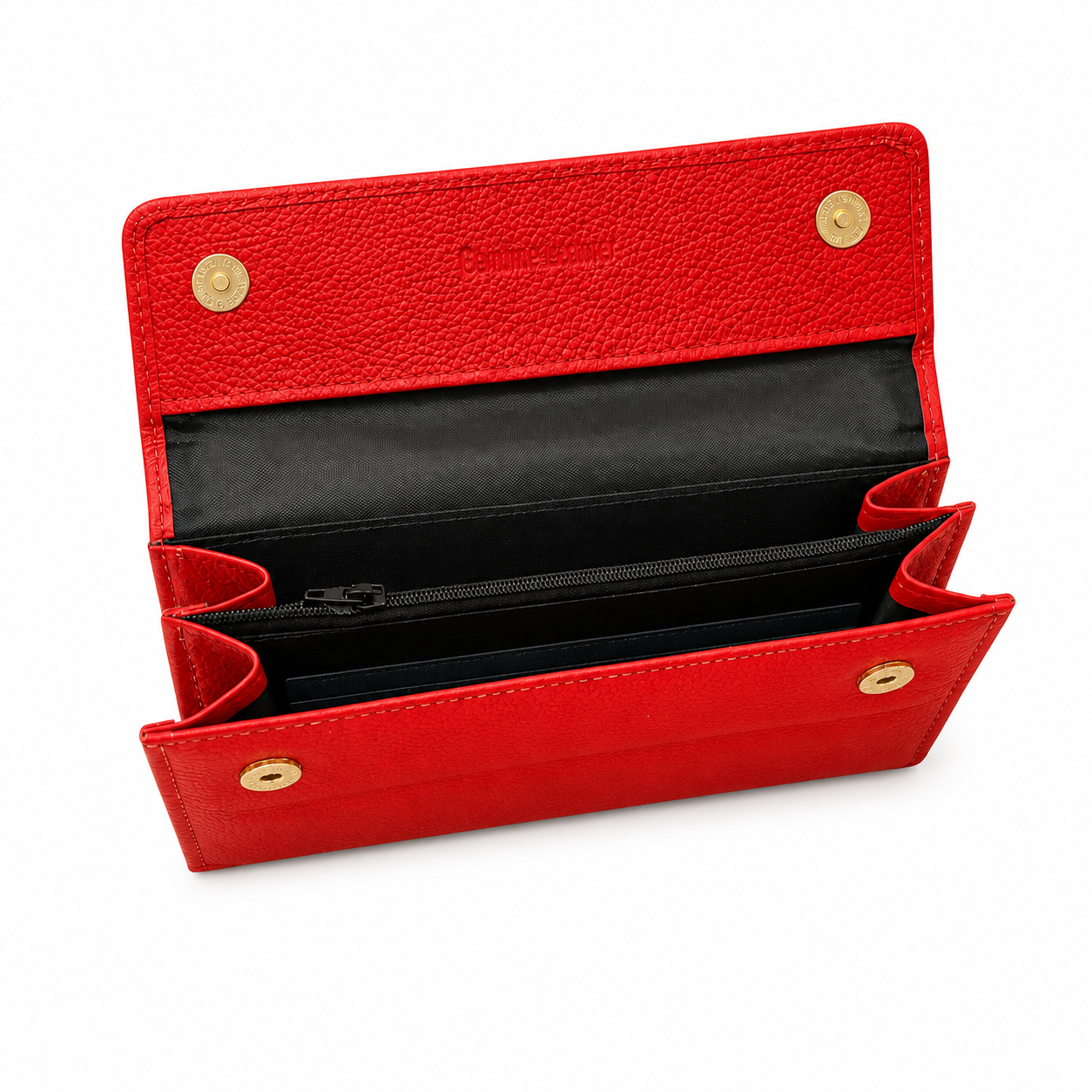 Red Leather Wallet for Women, Long Wallet, Card Holder Purse, Multi Compartment Clutch Wallet, Women's Gift