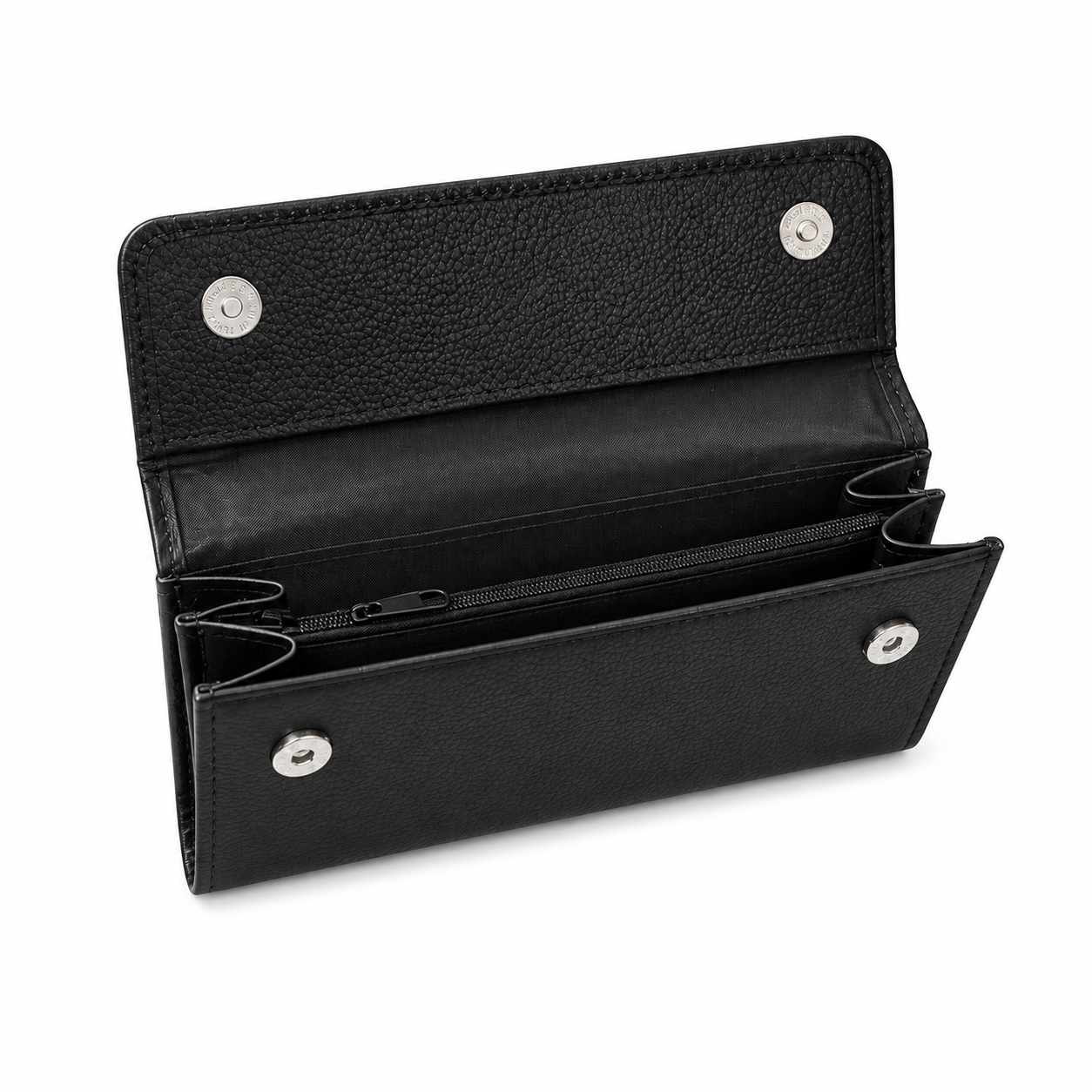 Black Leather Wallet for Women, Long Wallet, Card Holder Purse, Multi Compartment Clutch Wallet, Women's Gift