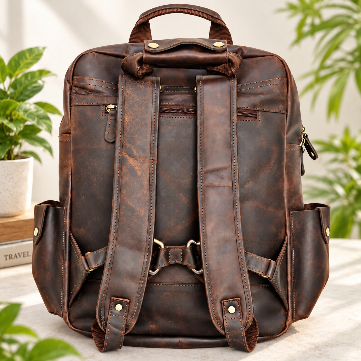 Unisex Leather Backpack Premium Travel Laptop Bag Handmade Leather Rucksack